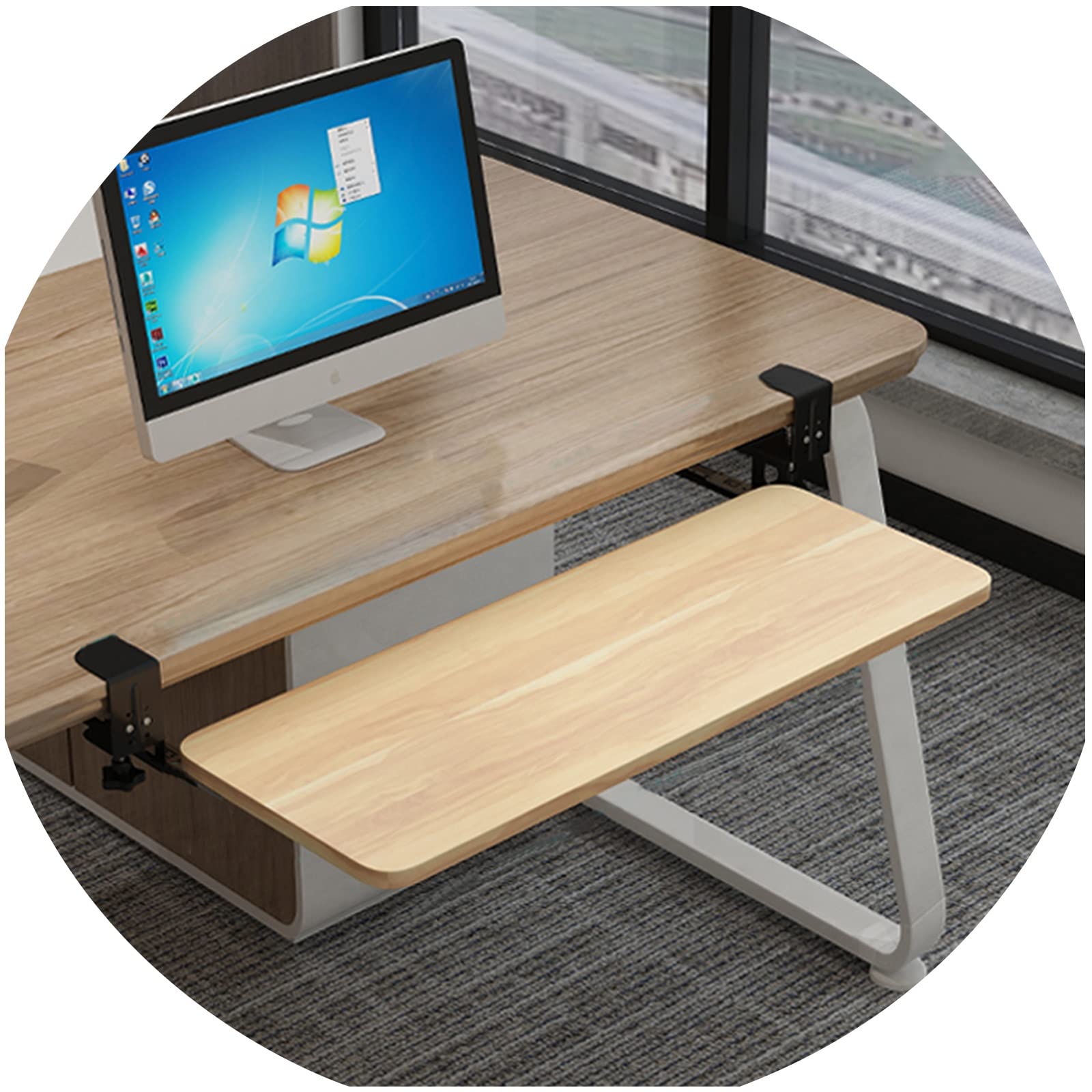 Verstellbare, ergonomische Ablage für Tastatur und Maus, platzsparendes Design für Heimbüro, Gaming und Workstations – Sichtschutz, höhenverstellbare Schublade für Komfort