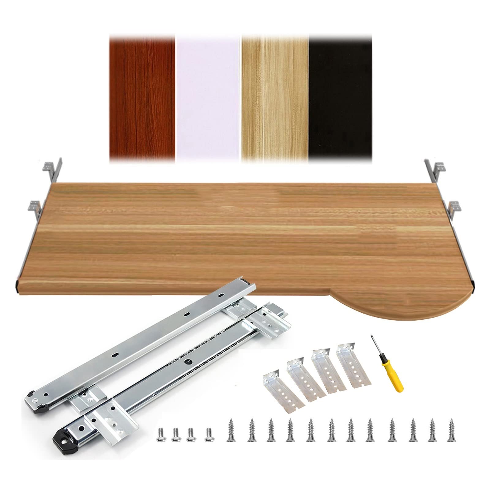 Ergonomische, verstellbare Tastaturablage aus Holz mit Maus-Platz – Schieberegal für Home Office & Gaming – verbessert den Arbeitsplatz Komfort und Organisation für Produktivität