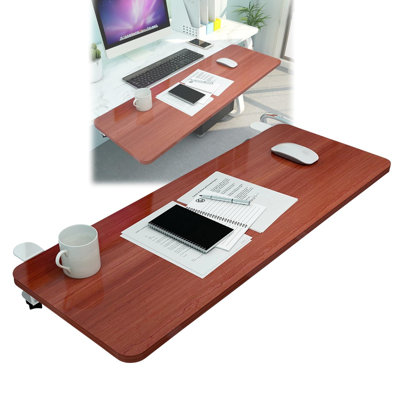 Ergonomische Schreibtischverlängerung für Tastatur und Maus, 90° faltbar, volle Ellenbogenstütze, 75 x 25 cm, ideal für Heimbüro und Gaming, maximiert Komfort und Produktivität