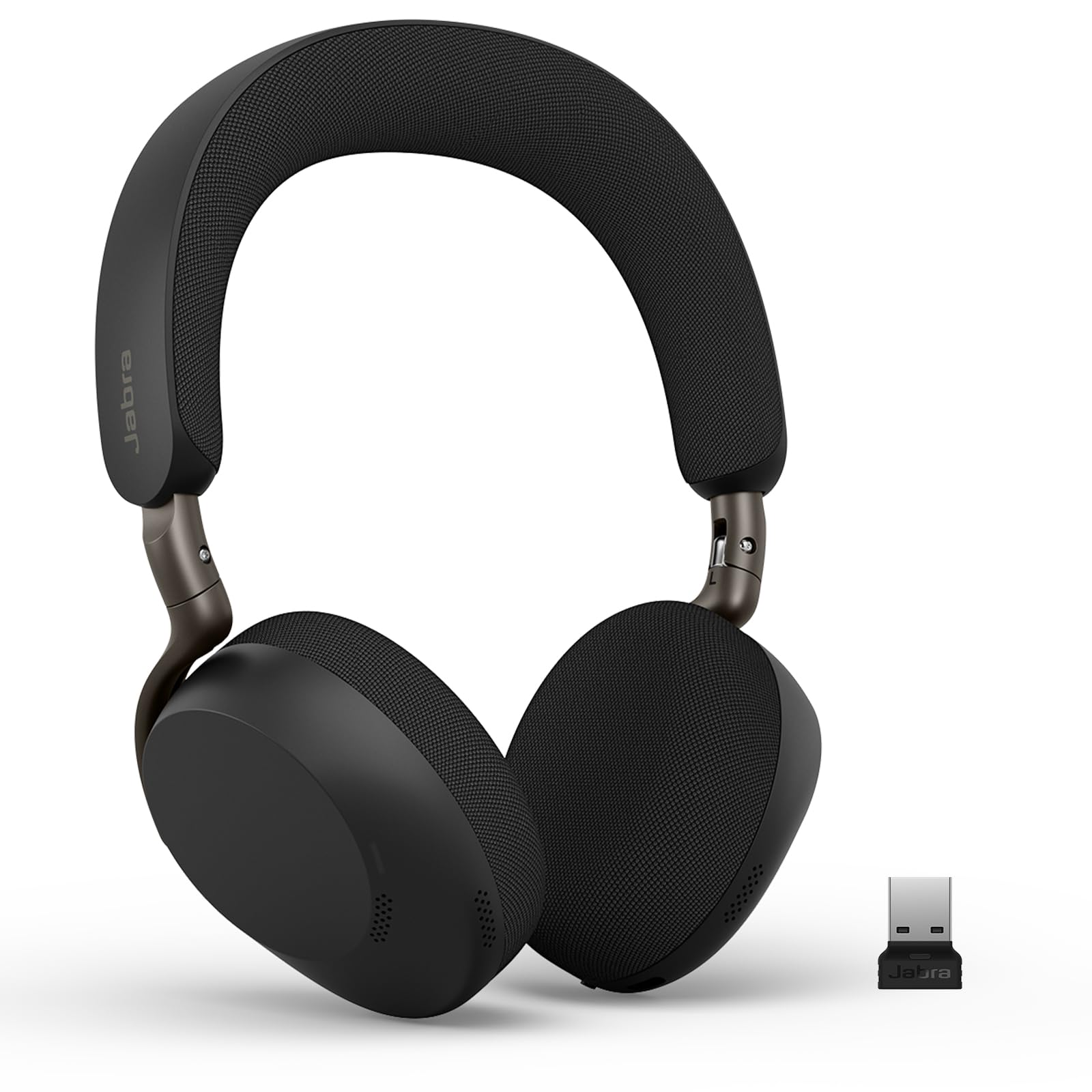 Jabra Evolve3 75 On-Ear Bluetooth Headset kabellos mit Mikrofon für Büro, USB-A, KI-Sprachanruf, Erweiterte Aktive Geräuschunterdrückung, 22h Akku, für Online Meeting Apps, Schwarz