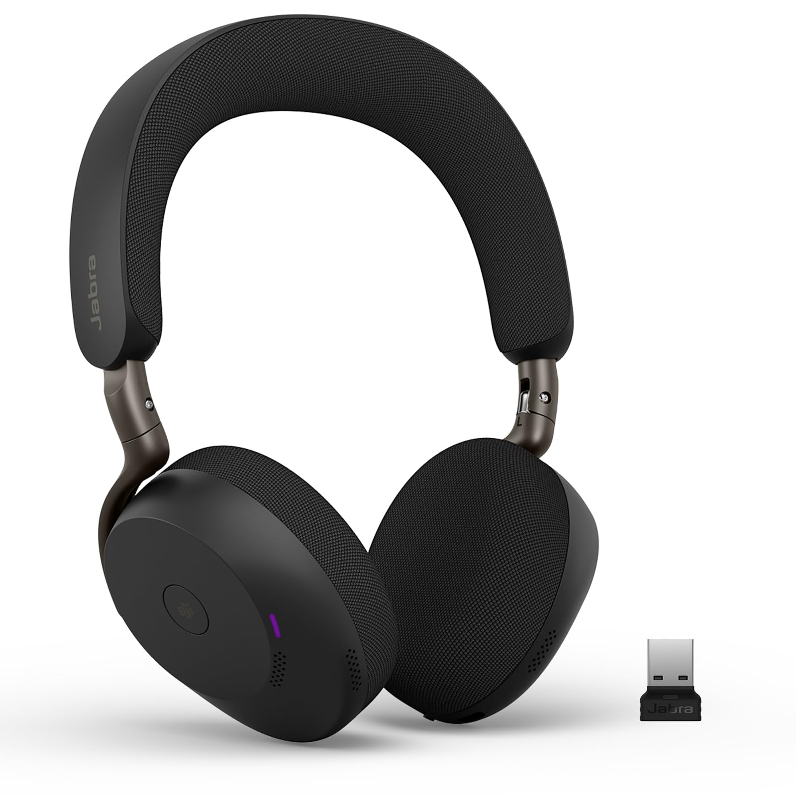 Jabra Evolve3 75 On-Ear Bluetooth Headset kabellos mit Mikrofon für Büro, USB-A, KI-Sprachanruf, Erweiterte Aktive Geräuschunterdrückung, 22h Akku, MS Teams Zertifiziert, Schwarz