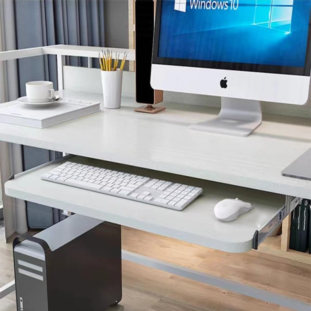 Tastaturablage mit Maus-Plattform, ausziehbare Schublade unter dem Schreibtisch, Computer-Tastatur, platzsparendes Design für Heimbüro oder Gaming-Setup