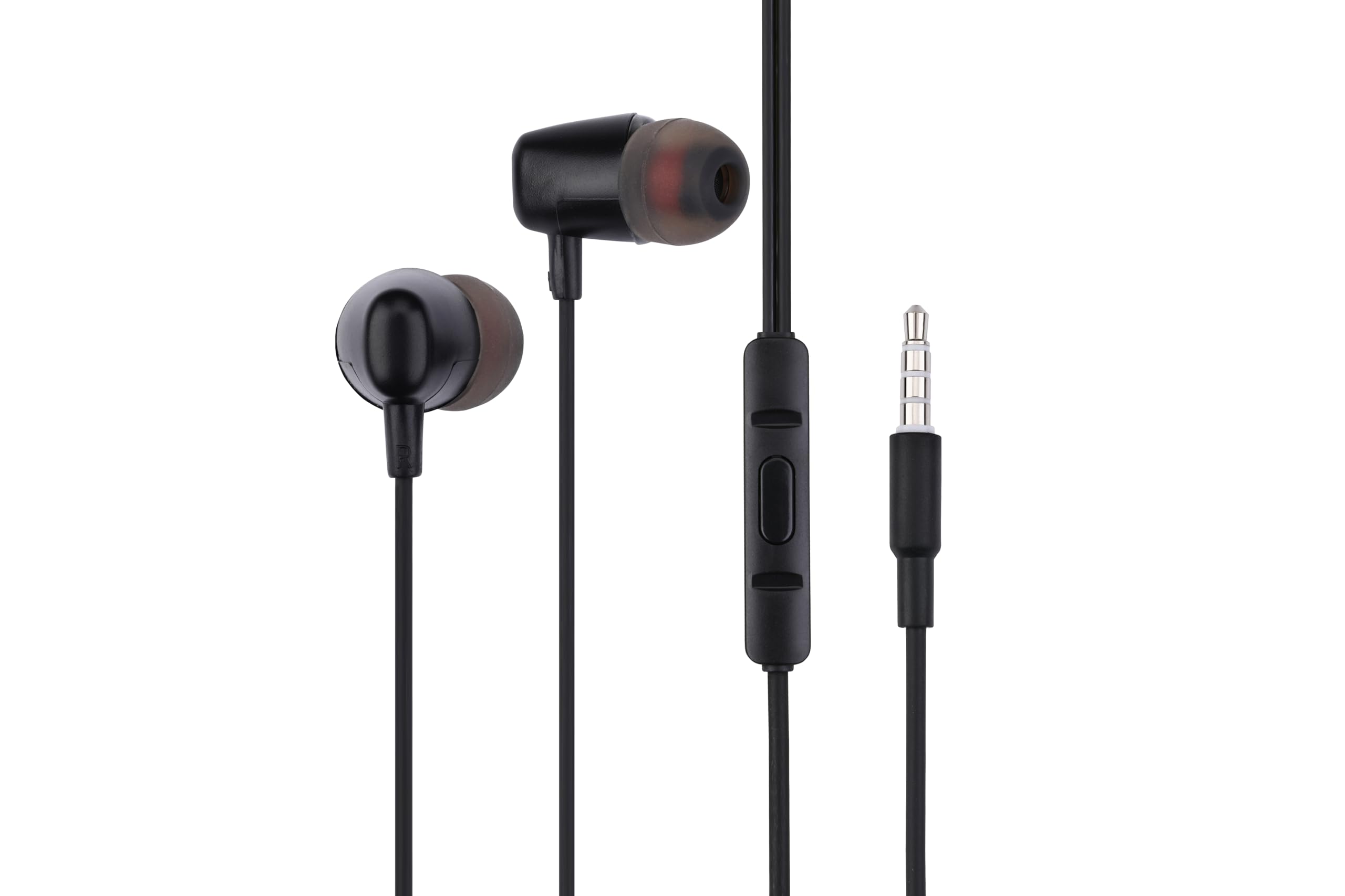 NK Kabelgebundene Kopfhörer mit 3,5 mm Klinke und Mikrofon - Leicht, 1,2 m, Steuerungstasten, Stereo Sound, Schwarz