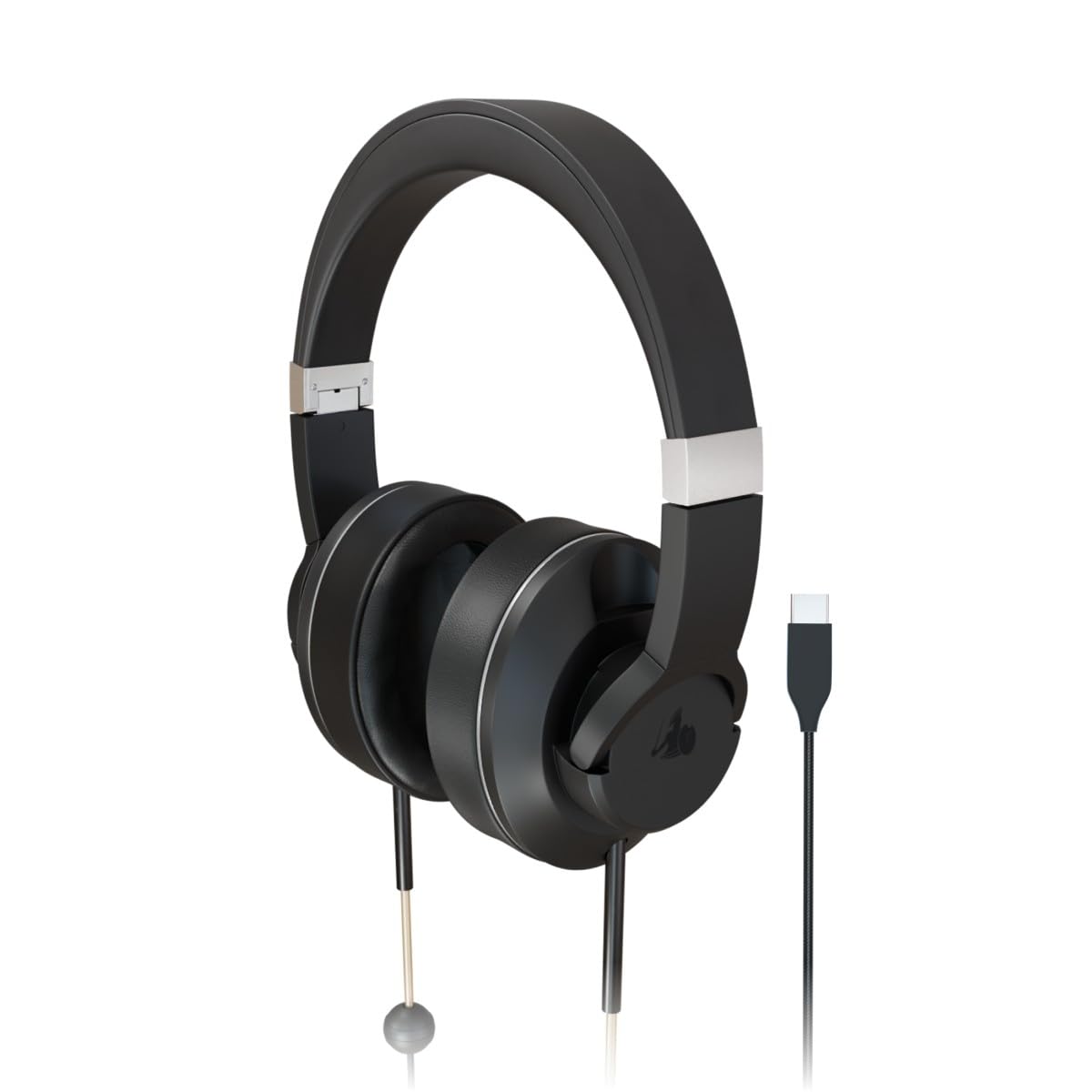 DefenderShield Over-Ear Air Tube Kopfhörer E M F Free - USB-C Wired Design für reduzierten drahtlosen Signalkontakt - Integriertes Mikrofon & Audiosteuerung - Faltbare Airtube Kopfhörer mit Reiseetui