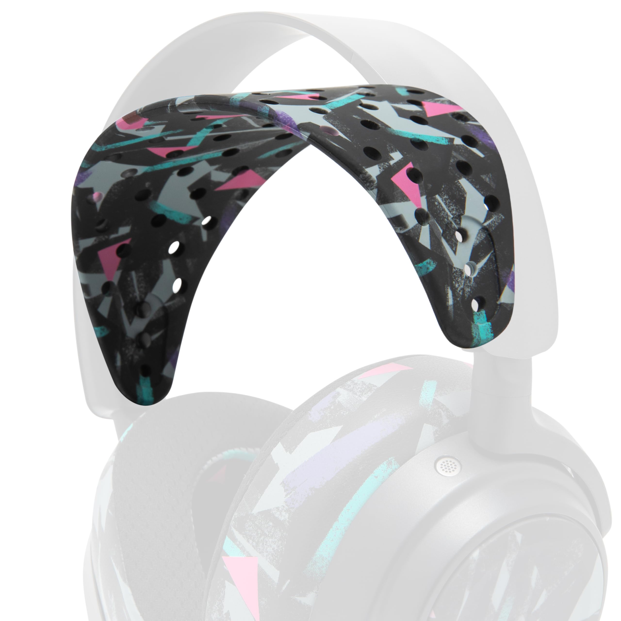 WC HeadbandZ Arctis Nova V2 – Verbessertes, breites Silikon-Kopfband, kompatibel mit Arctis Nova Headsets von Wicked Cushions | Breiteres, gewichtsverteilendes Design | 90's Black