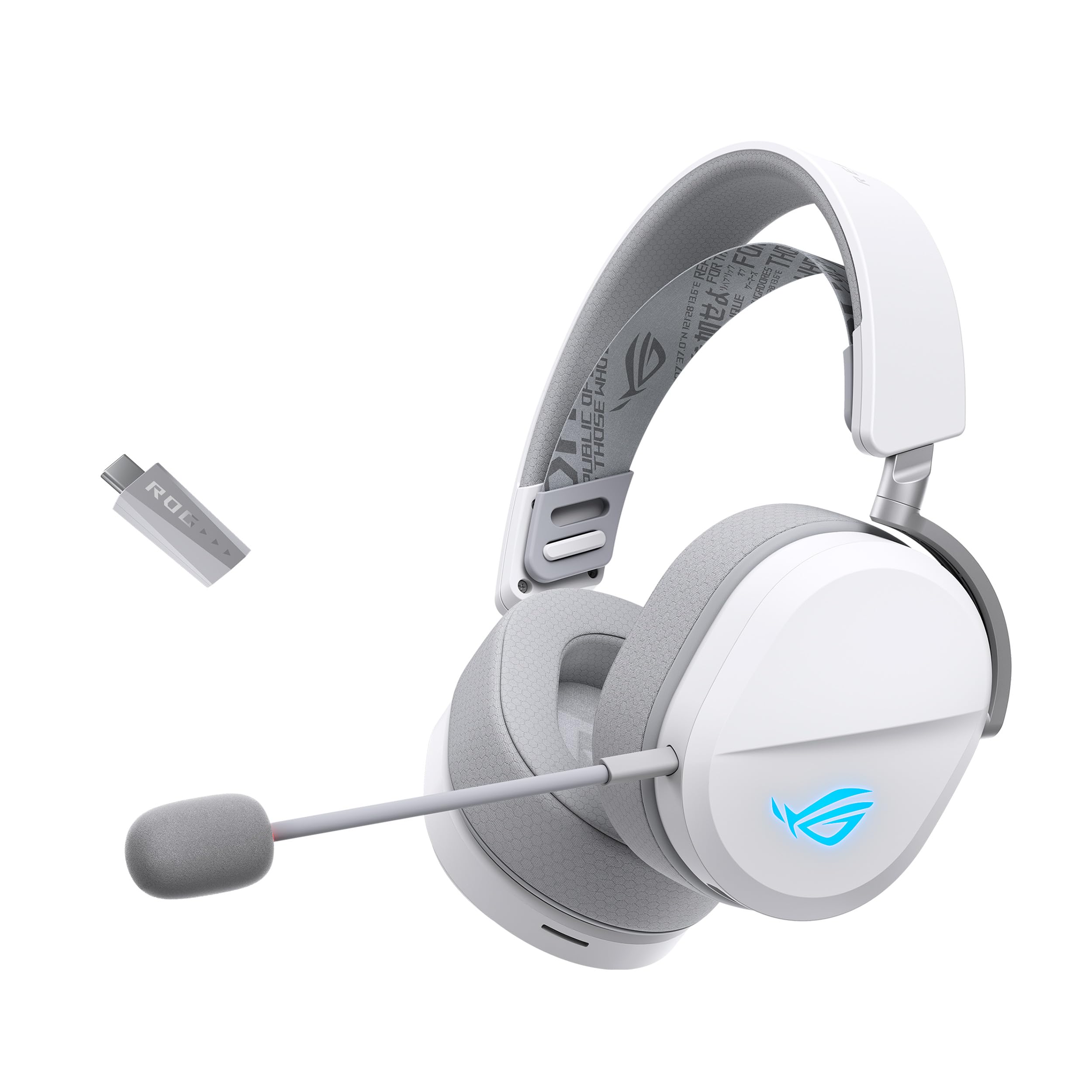 ASUS ROG Pelta Kabelloses Gaming-Headset mit abnehmbarem Mikrofon – Tri-Mode (BT, 2,4 GHz, USB-C) 50 mm Titanbeschichtete Treiber, 70 Stunden Akku, ergonomisch, leicht, für PC, PS5, PS4, Switch