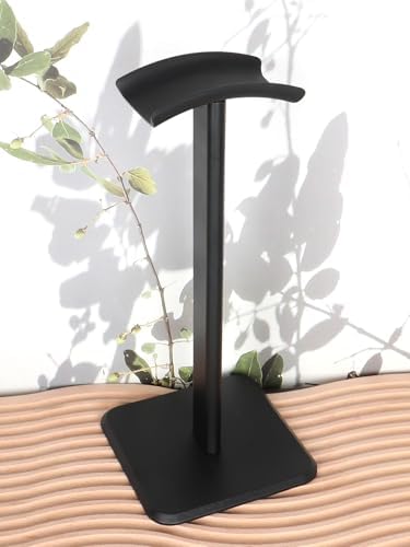 Kopfhörerständer mit Aluminiumstange, flexibler Kopfstützenhalter, ABS-Kunststoff, massiver Sockel, schwarzer Schreibtisch-Organizer für Gaming-Headset
