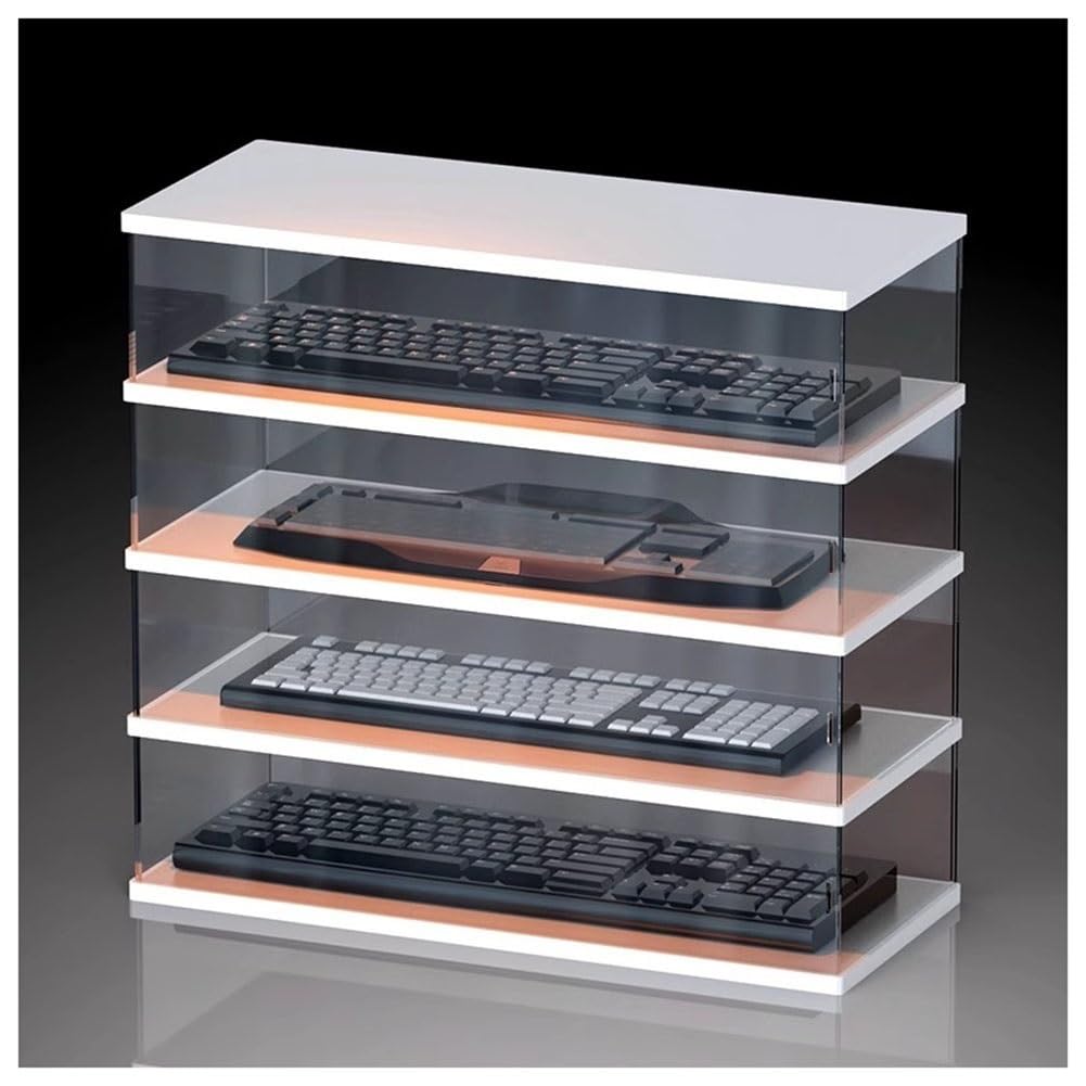 Transparente Aufbewahrungsbox aus Acryl für Tastatur und Maus – Staubdichter Displayhalter für Gaming, Büro, Zuhause und Schule – Transparenter Organizer mit Deckel für mechanische Tastature
