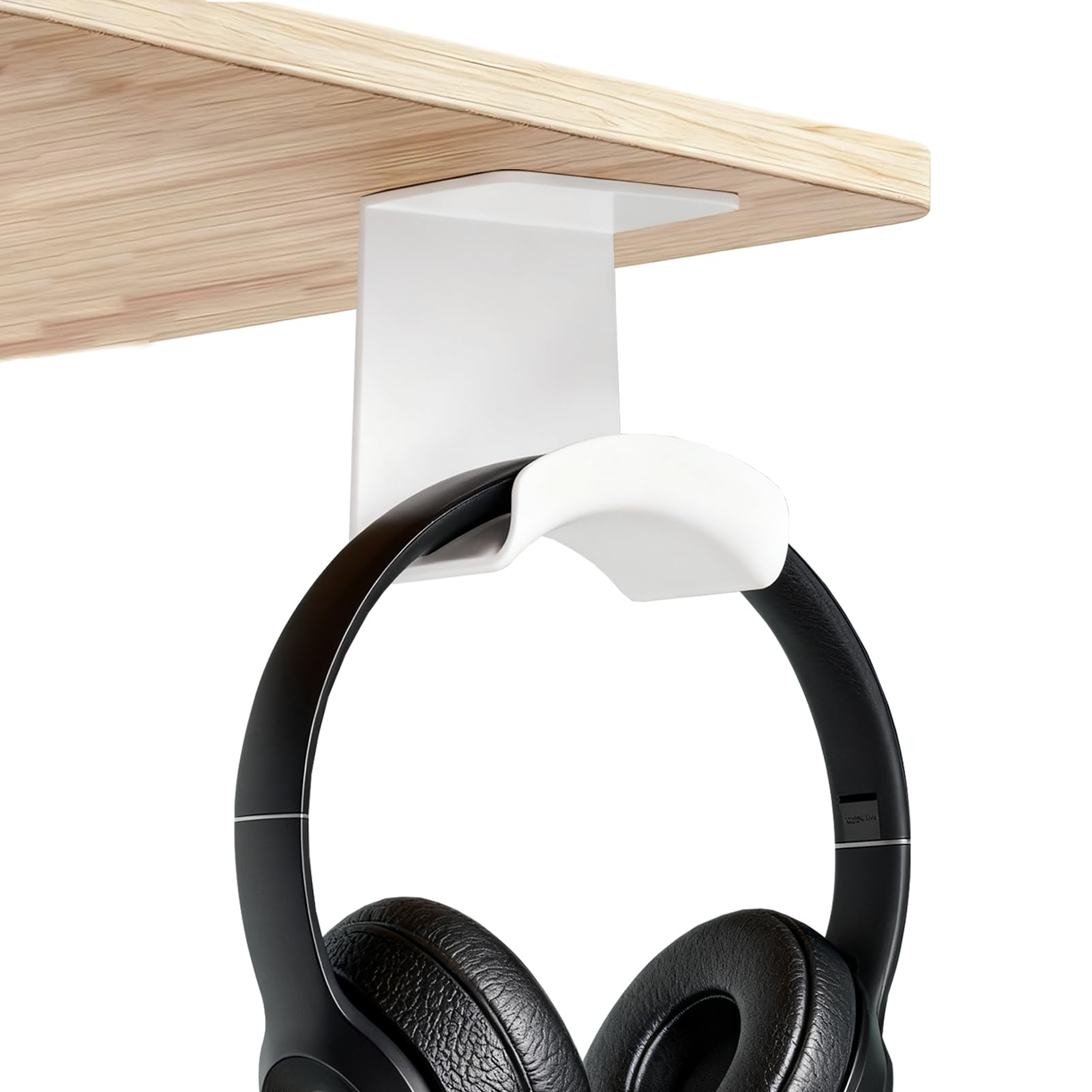 Kopfhörerhaken zum Aufhängen, Headset-Halter mit starkem Klebepad, platzsparende Halterung für Schreibtisch/Wand/Computer, kompatibel mit Over-Ear/On-Ear-Kopfhörern, Weiß