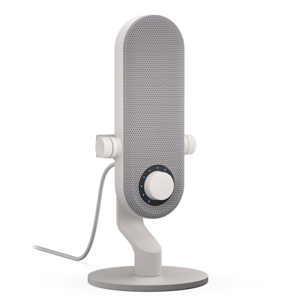 KRUX Pin White, USB Typ C Mikrofon, Lautstärkeregler, Mute-Taste, austauschbare Frontblende, 3.5mm minijack Kopfhörerausgang