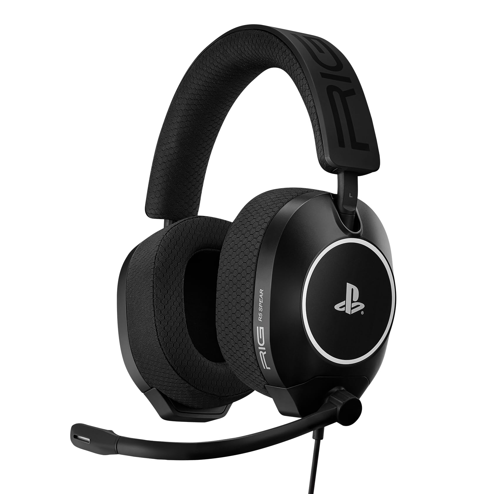 Rig R5 PRO HS Wettbewerbsfähiges kabelgebundenes Gaming-Headset mit Graphen-Treibern, offiziell lizenziert für PlayStation – Schwarz