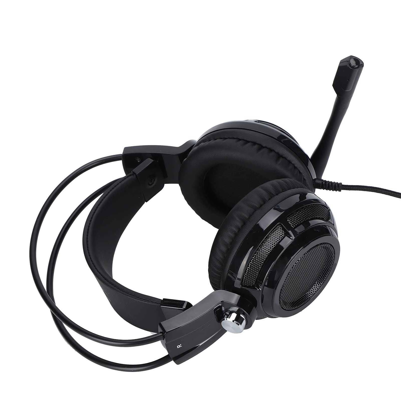 Gaming-Headset MIT USB-Kabel, 7,1-Kanal-Surround-gesunden und OmnidireKtionalem Mikrofon, Over-Over-E-Kopfhörer-MIT RGB-lichtt, BeeinIndruckende Gaming-Erlebnis (Black)