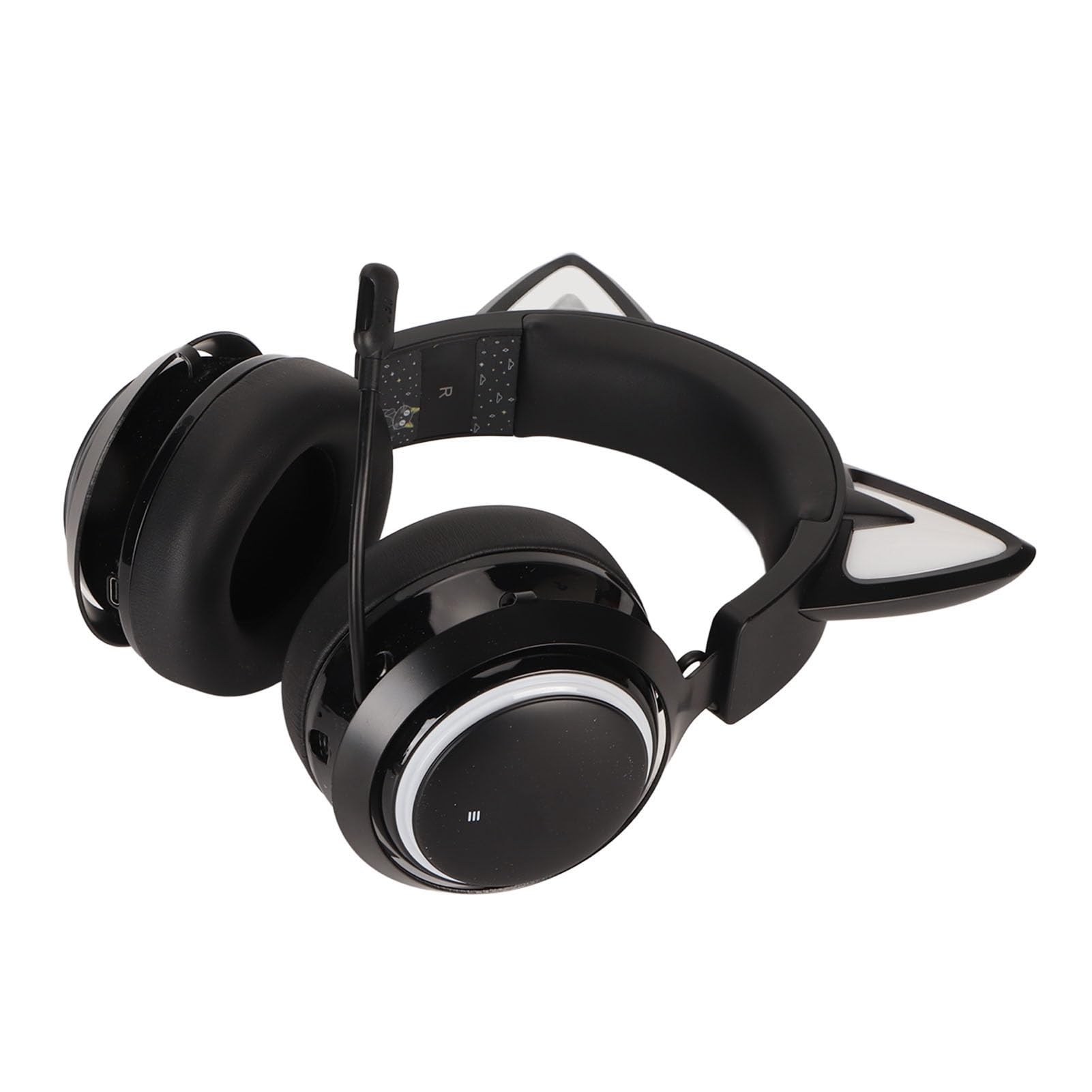 AKLOSIPY Cat-Ear-Gaming-Headset mit 3D-Surround-Sound, RGB-Beleuchtung und Drehbarem Mikrofon für PC – Kopfhörer (#11)