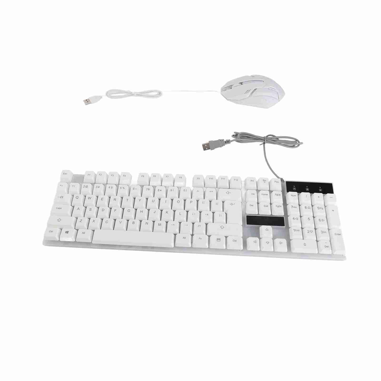 Ausla Tastatur- und Maus-Kombination, Kabelgebundenes RGB-Tastatur- und Maus-Set mit Hintergrundbeleuchtung und 104 Tasten für Gaming und Bürogebrauch