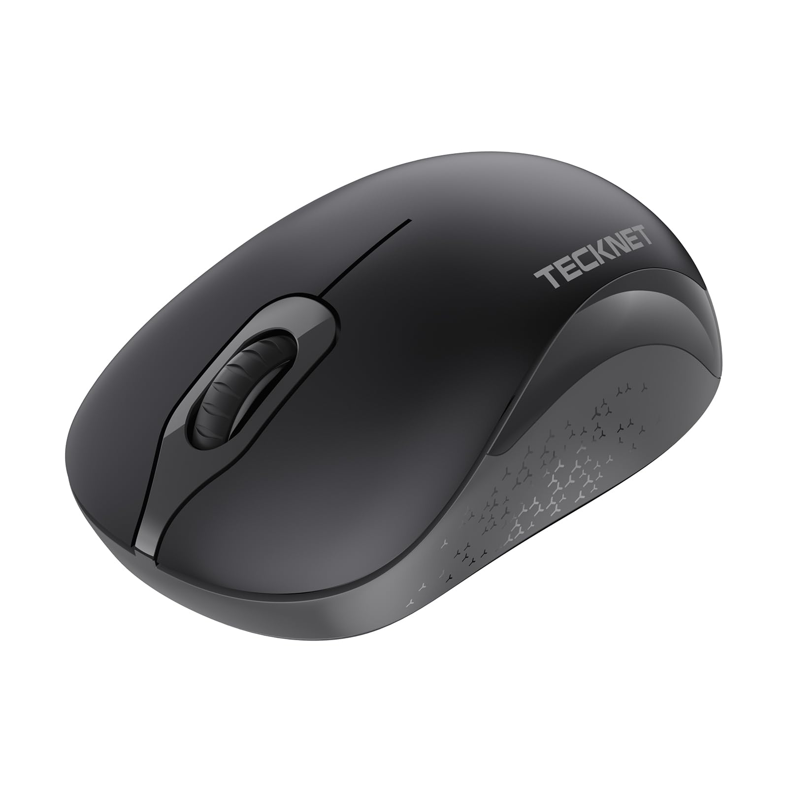 TECKNET Kabellose Maus, 2,4 GHz 1600 DPI Leise Funkmaus mit 3 Einstellbare DPI, 24 Monate Akkulaufzei, Für Links- und Rechtshänder, Maus Kabellos für Laptops, PC, Mac, Grau
