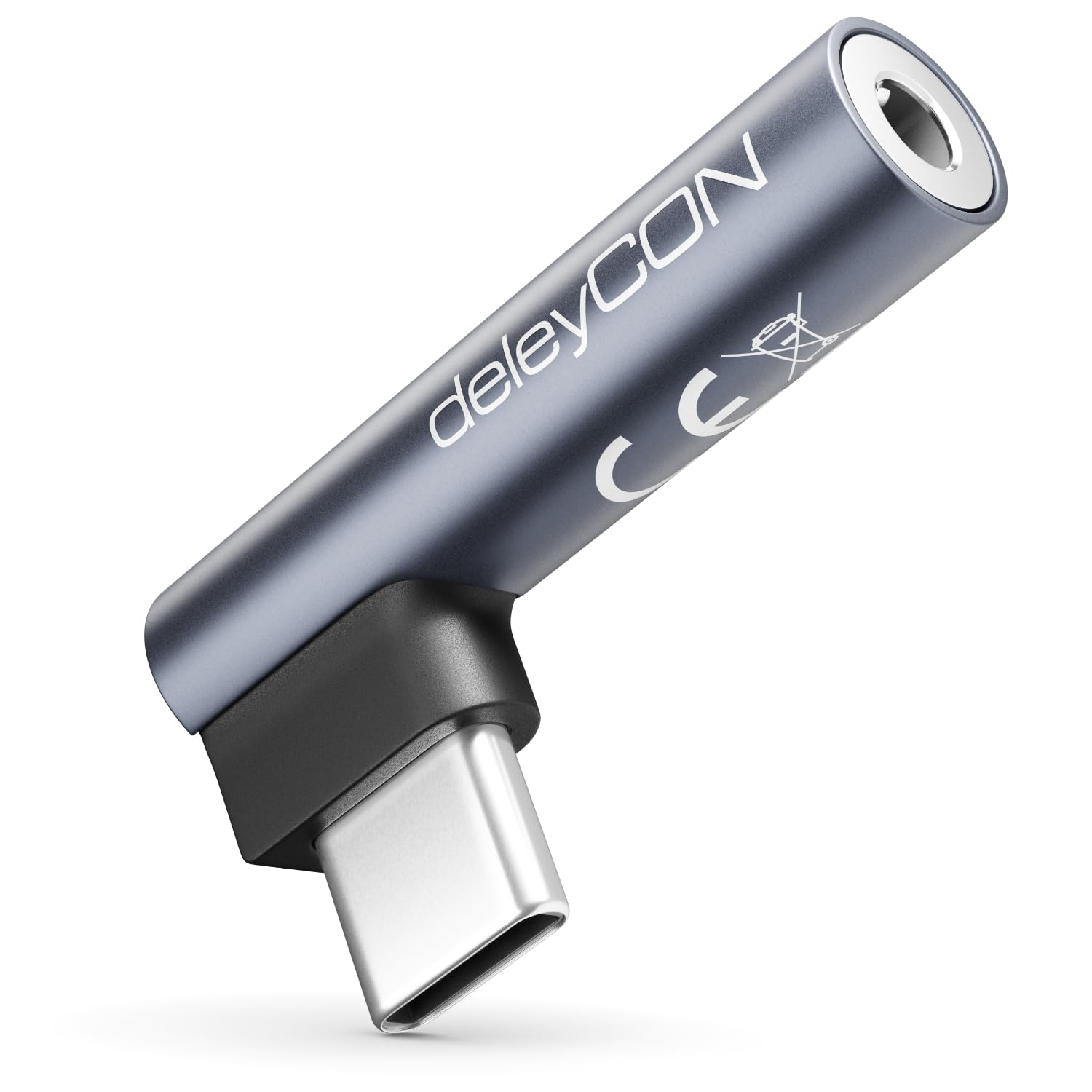 deleyCON USB C auf Klinke 3,5mm Audio Adapter für Kopfhörer/Musik/Telefonieren/Mikrofon - Handy, Smartphone, Tablet, Headset, Lautsprecher - für iPhone 17 16 15, iPad, Galaxy S26 S25 S24 A16 A56
