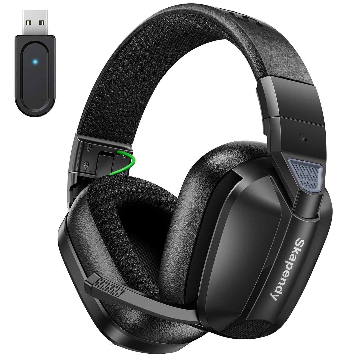 VK80 2,4-GHz-Funk-Gaming-Headset für PC, geringe Latenz, über 50 Stunden Akkulaufzeit, Bluetooth-Kopfhörer, Stereo-Sound-Headset für Switch, matt-hellschwarz