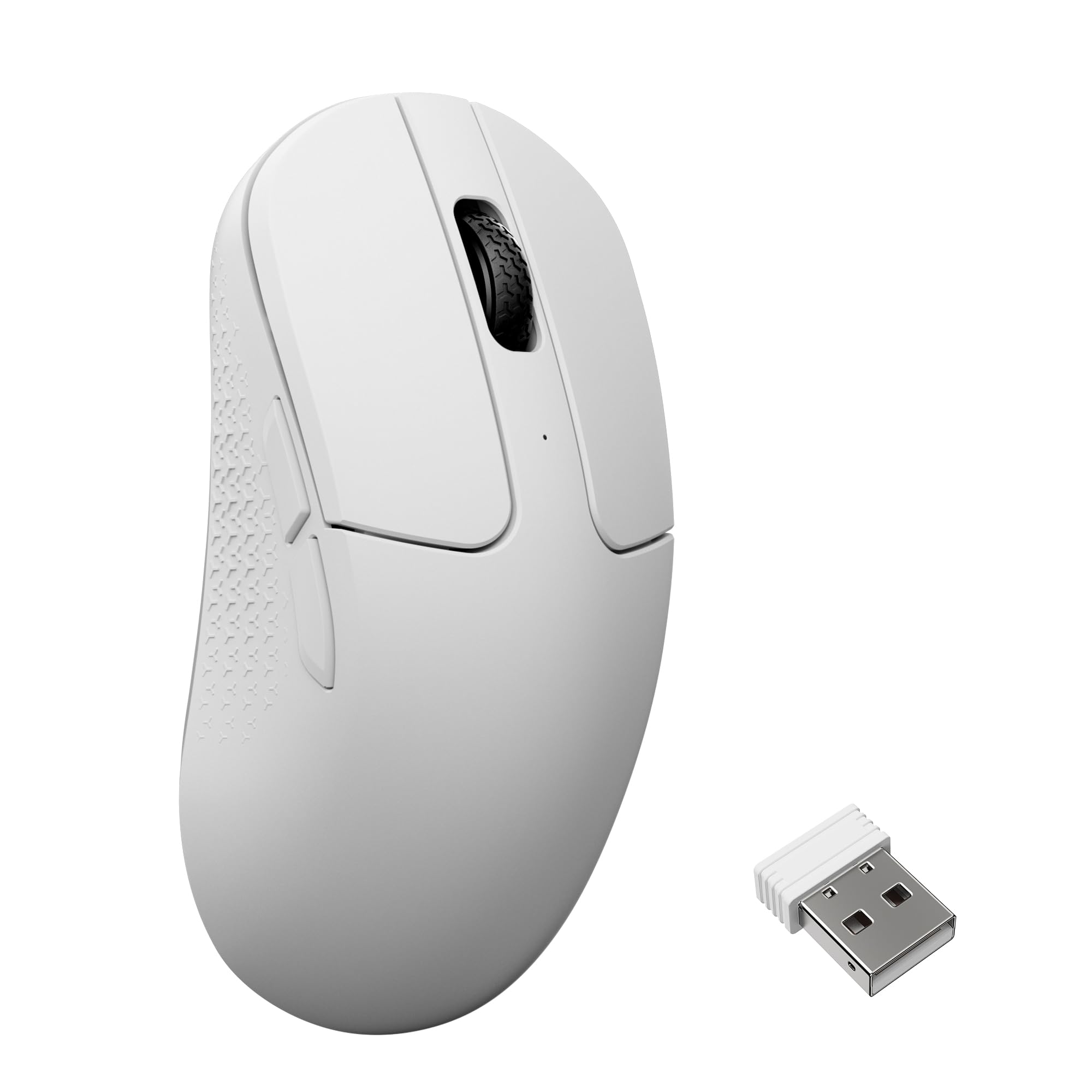 Keychron M3 Mini Gaming-Maus, 2.4 GHz & Bluetooth 5.3, programmierbar, PixArt 3950-Sensor, 30000 DPI, 8K-Polling-Rate, Ultraleicht, Optische Maus kompatibel mit Windows, macOS & Linux – Weiß