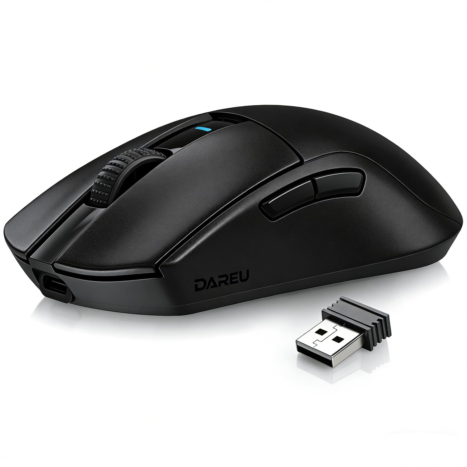 DAREU A950GM 60g Ultralight Gaming Mouse, PixArt PAW3395 Gaming Sensor, 100 Millionen HUANO Gaming Micro Switches, 26000 DPI, 30 Minuten Schnellladung, Tri-Mode Gaming-Maus für PC/Mac, Schwarz