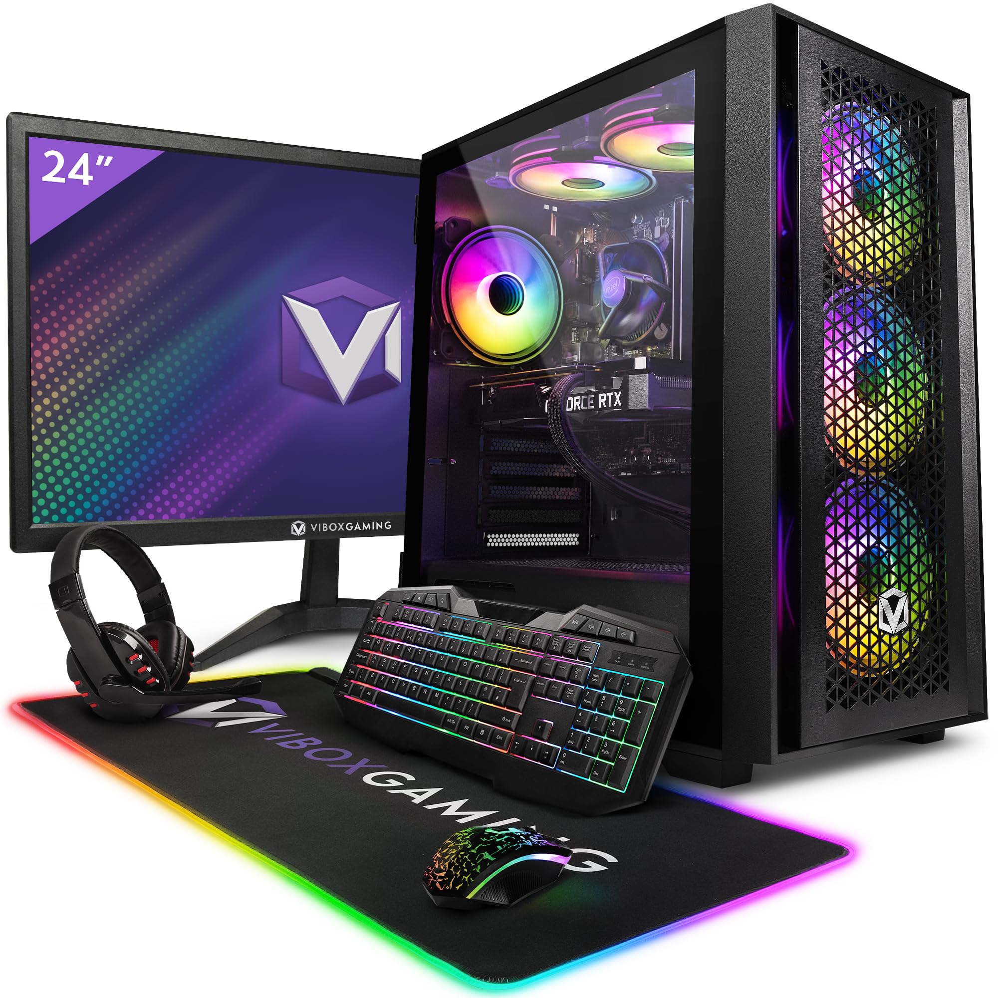 Vibox II-6 Gaming PC Set Komplett • Monitor 23 Zoll • Intel Core i5 10400F 6-Kern • Nvidia RTX 3050 6GB • 16GB RAM • 500GB SSD • Windows 11 • WLAN