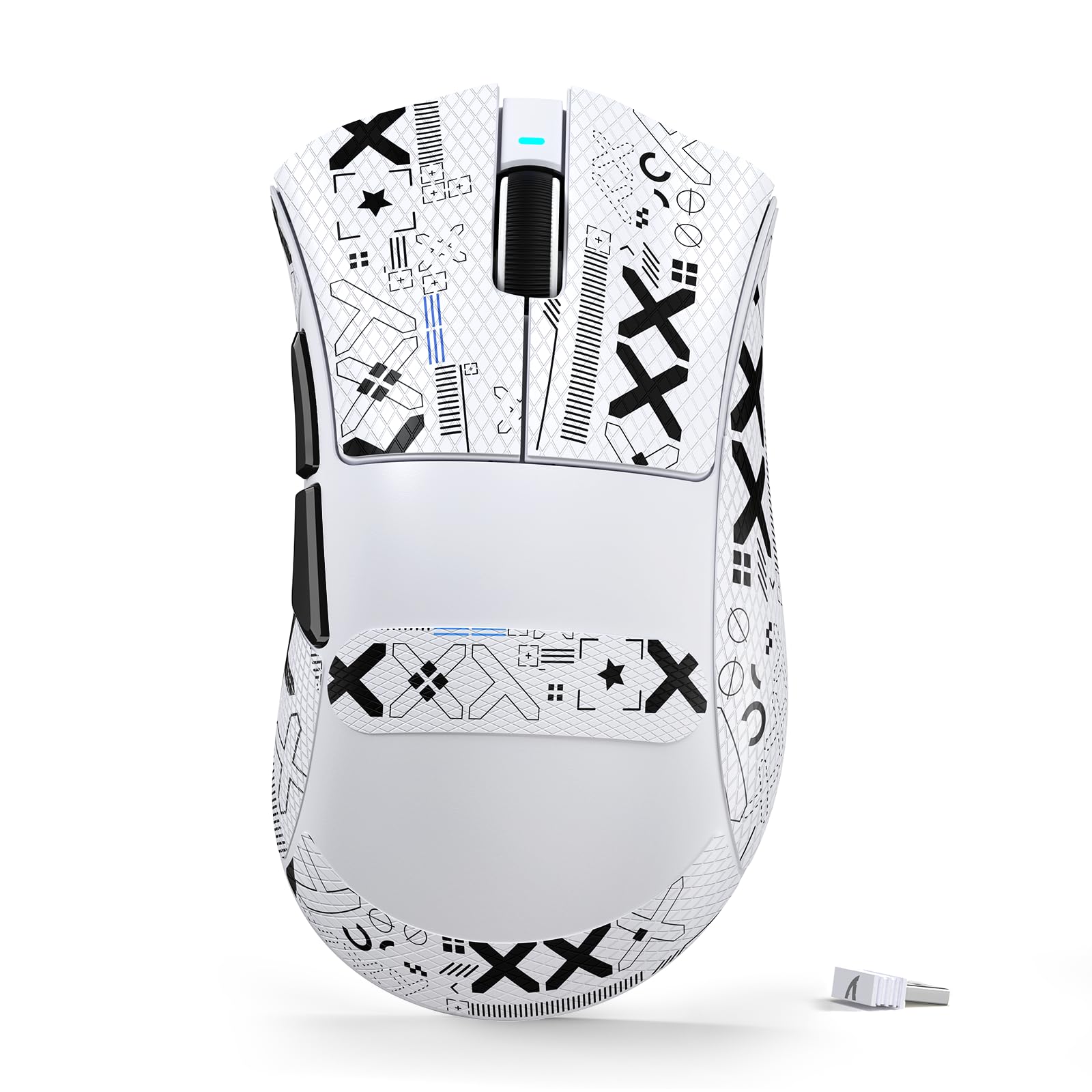 ATTACK SHARK V3 Kabellose Gaming-Maus mit Tape, 65g Ultraleicht, Optischer Sensor PAW3311 mit 25K DPI, 1K Polling, Mechanical Switch, 2,4G/BT/Wired Ergonomisch Mice für Gamer/Office/PC/Mac, Weiß