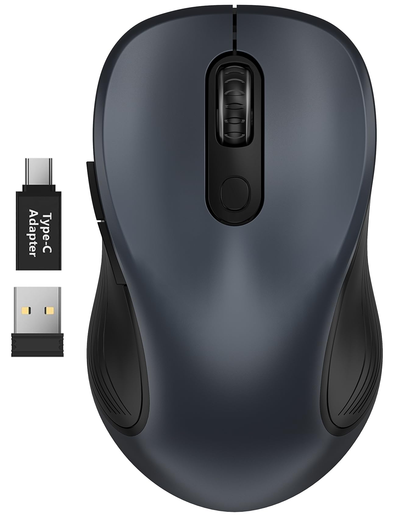 SABLUTE Maus Kabellos, 2,4GHz Funkmaus mit 800/1200/1600 Einstellbare DPI, 6 Leise Tasten, Links und Rechtshänder, Niedriger Stromverbrauch, Lange Standby Zeit, Maus für Laptop/PC/Mac/Linux -Grau M01