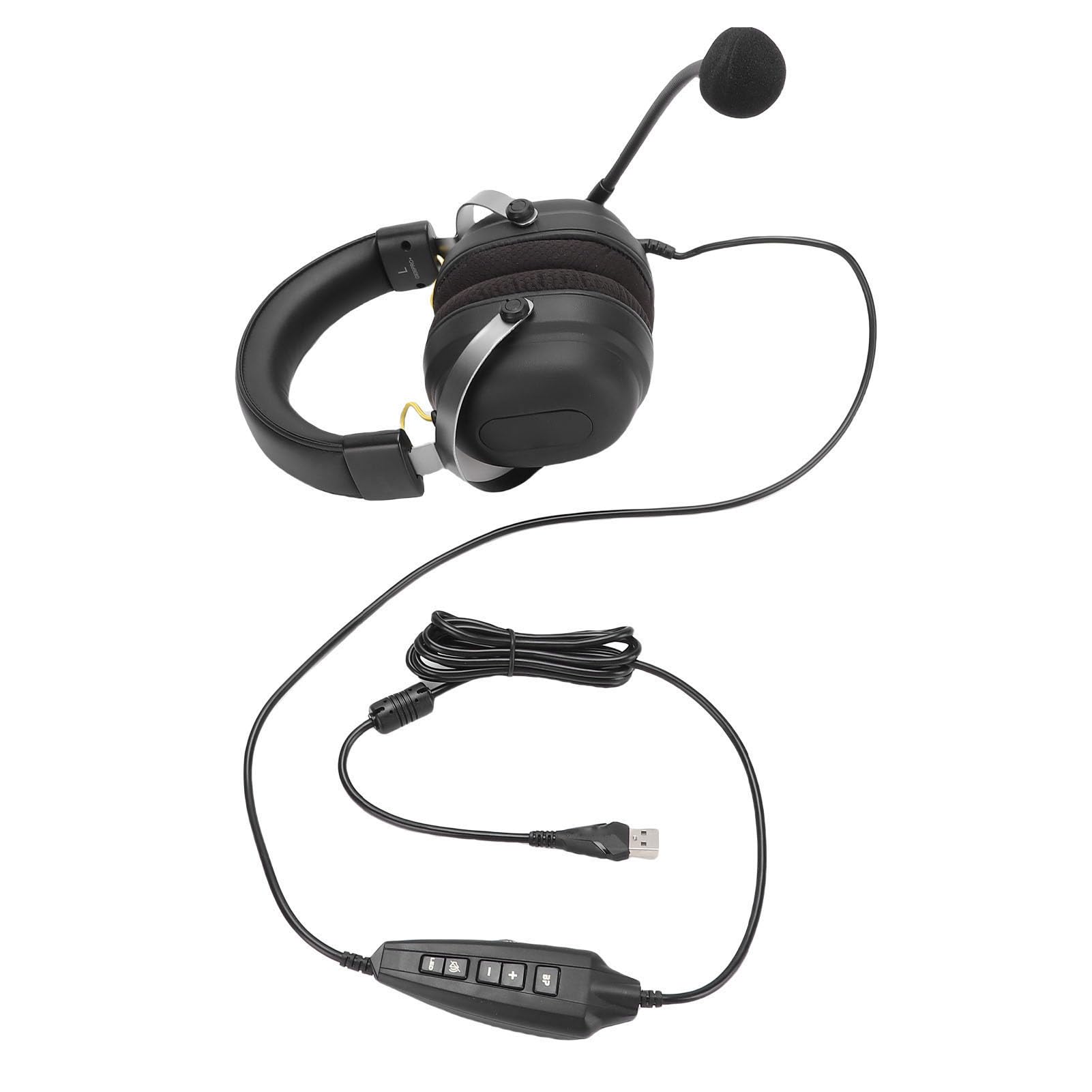 Cryfokt USB-Gaming-Headset, Subwoofer, Stereo-Surround-Sound 360 Grad mit Mikrofon, 3D-Klangfeldklarheit, 7.1-Surround-Kopfhörer für Gaming-Enthusiasten