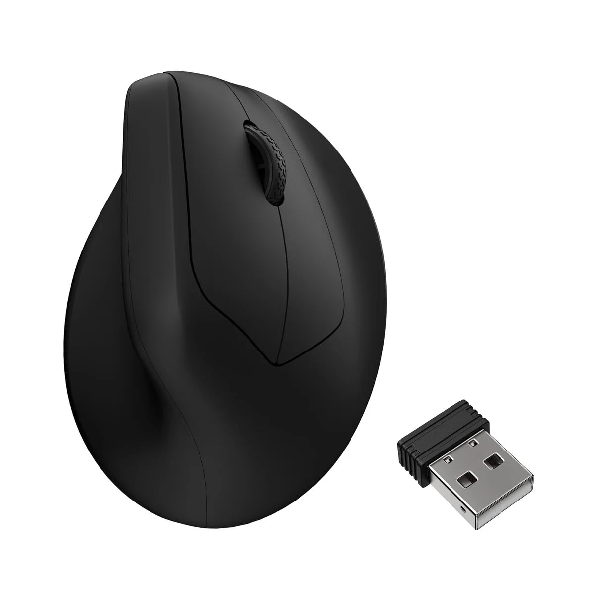 Keychron M5 8K ergonomische Vertikal-Gaming-Maus, 30 000 DPI, 750 IPS, 2,4 GHz/Bluetooth 5,3 / USB-C, 600-mAh-Akku, programmierbar, 8000 Hz kabellos Gaming-Maus für Windows, macOS, iPadOS – Schwarz
