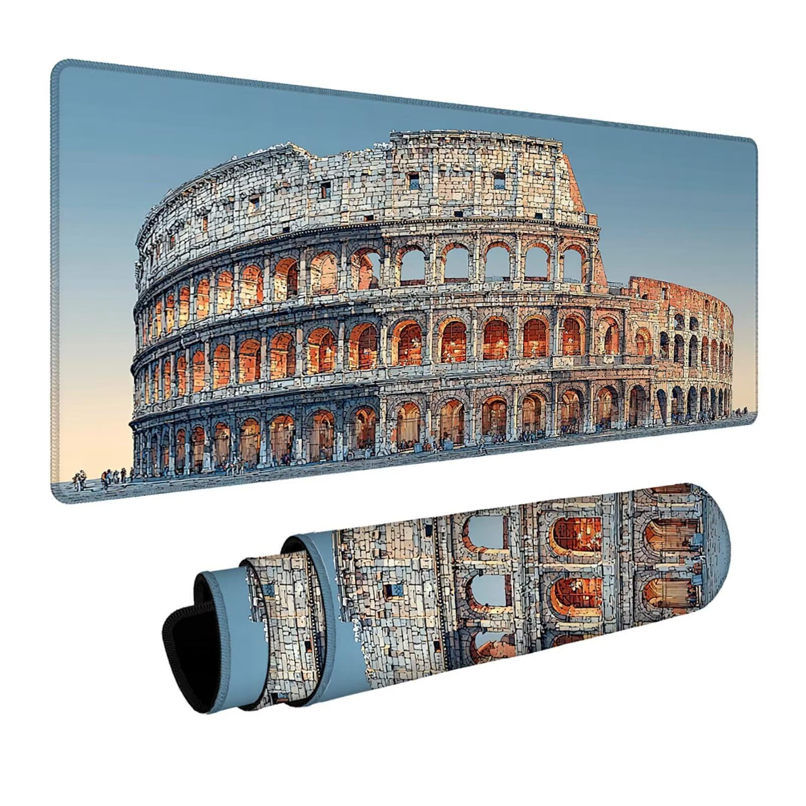 Mauspad Arena Gaming Mauspad XXL 1000x500x3mm Wasserfest Schreibtischunterlage Landschaft Genähte Kanten Antirutsch Gummibasis, Mauspad Gaming für Laptop Maus Herbstdeko Home Decoration FSBD-4472