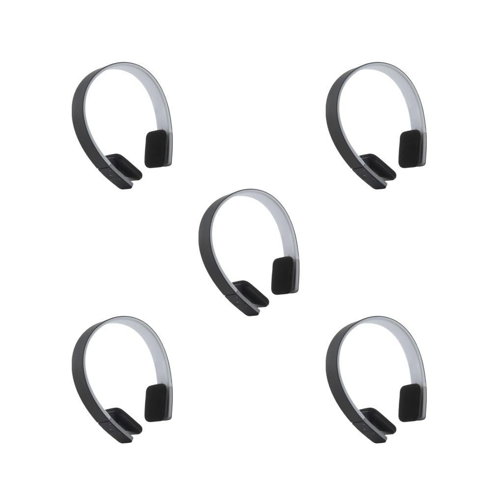 Stereo-Gaming-Headsets mit eingebautem Mikrofon, verstellbarer Kopfbügel für PC, Büro, Zuhause, Schwarz, 165 x 150 x 38 mm, 5 Stück