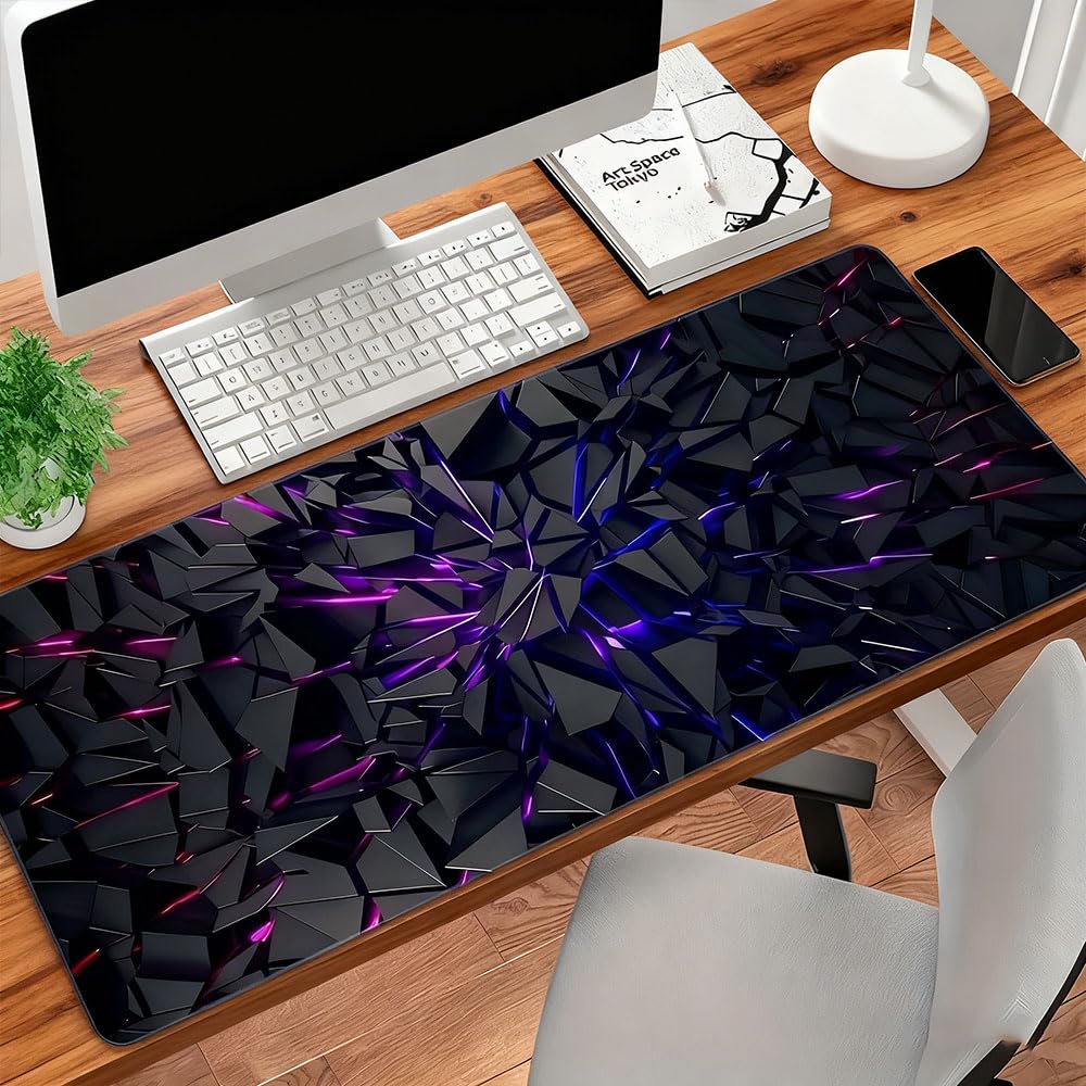 Extra großes schwarzes Mauspad, Gummiunterseite und präzise Kantennähte, strapazierfähige Schreibtischunterlage für Gaming und Bürodekoration, ideales Geschenk, Mauspads für den Schreibtisch