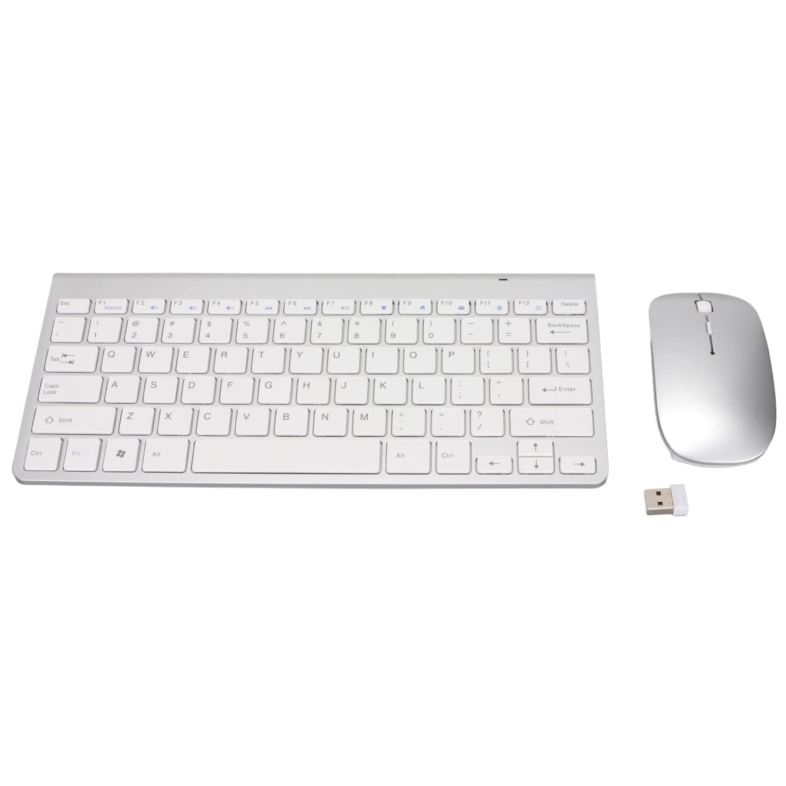 Tastatur-Maus-Kombination, kabellos, ergonomisch, geräuschlos, verstellbare DPI, schlankes Design für Arbeit, Studium, Gaming, ABS, Schwarz
