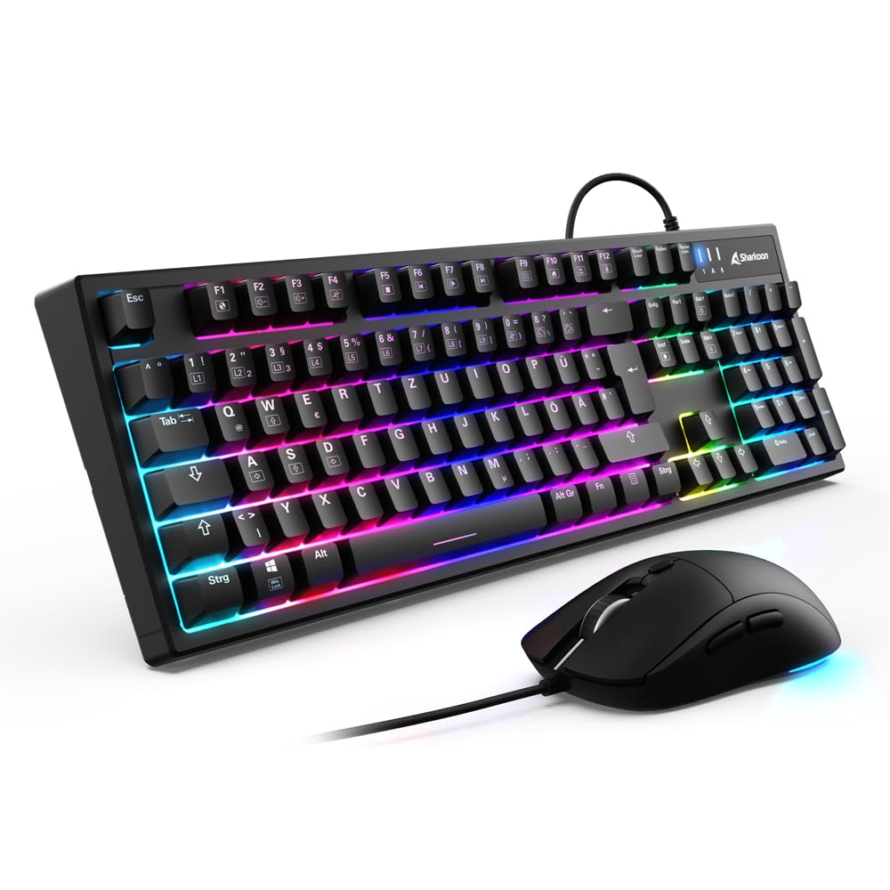 Sharkoon Skiller SGB15 Combo, RGB Gaming Keyboard & Gaming Maus