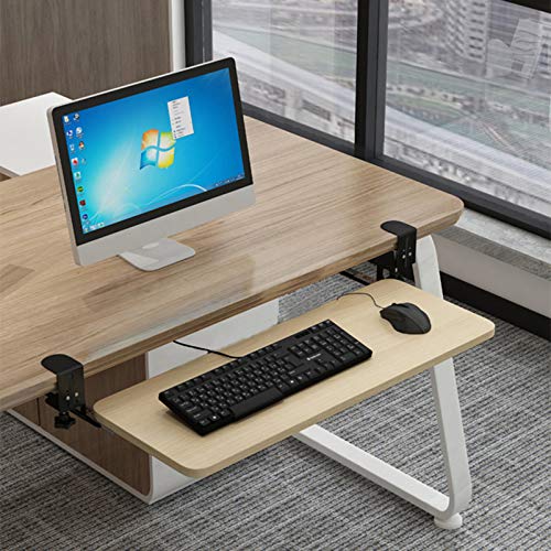 Ergonomischer Tastaturständer mit geneigter Ablage, verschiebbare Maus- und Tastaturstütze, Armlehne aus Holz mit Handgelenkauflage, ideal für Home Office und Gaming Setup