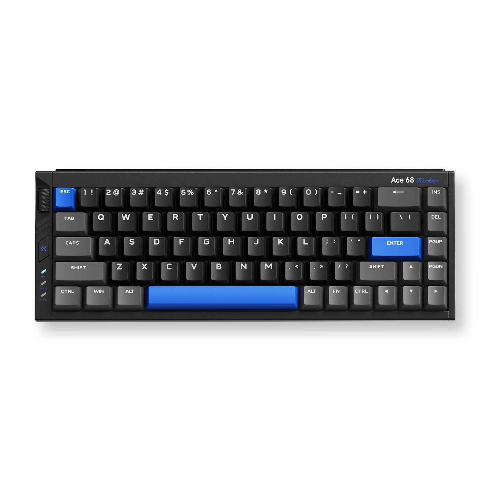 MCHOSE Ace68 Turbo HE Gaming-Tastatur, Magnetischer Hall-Effekt, ultraschnelle 16K, 0,001mm Präzision, Schnelltrigger, einstellbare Adjustable Actuation, Vollaluminium, Wired, RGB, SOCD/Makro, Schwarz