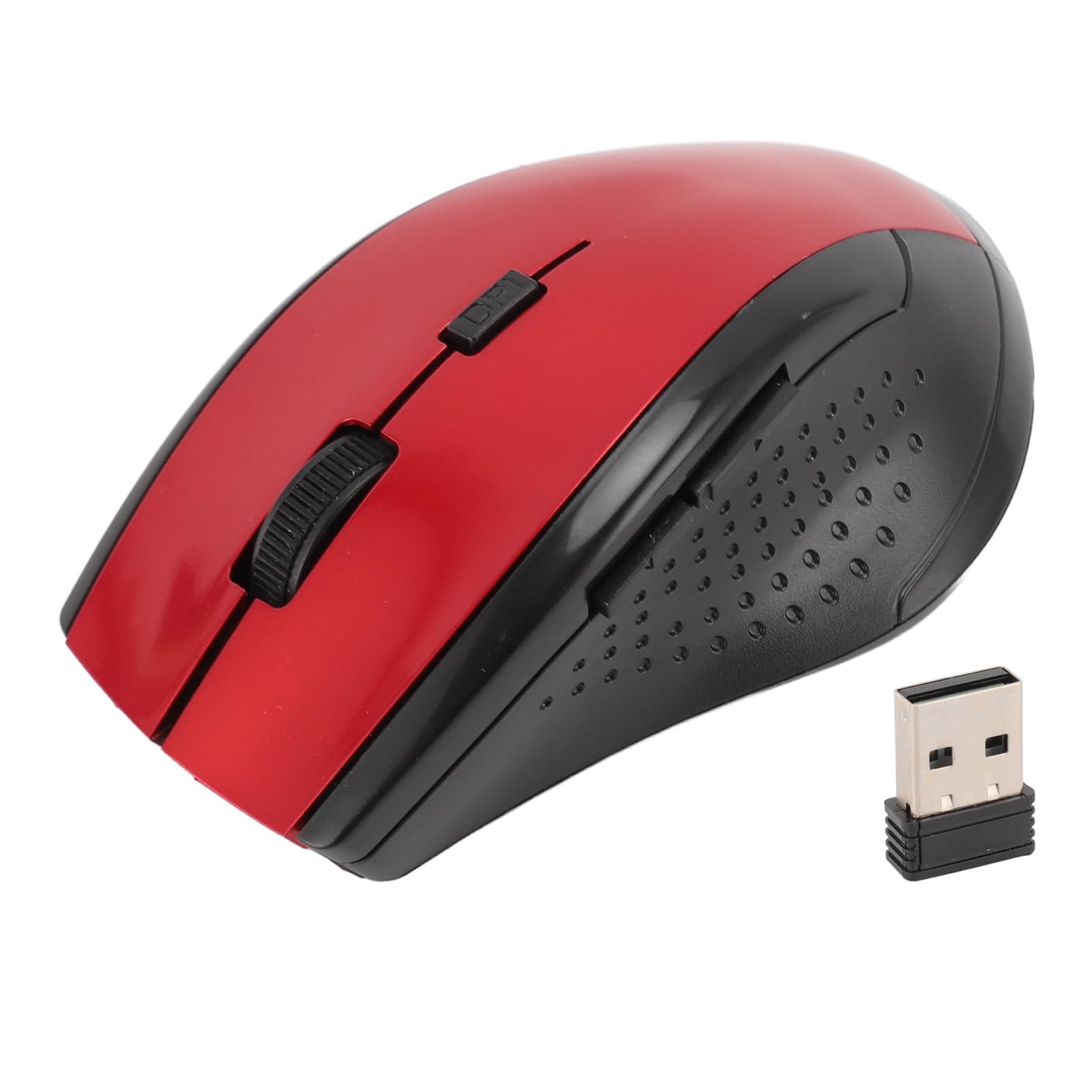 Denash 2,4-G-Funkmaus mit USB-Empfänger, Hochpräzise, kompakte Optische Maus für Laptop-Computer, Desktop-PC (Rot)