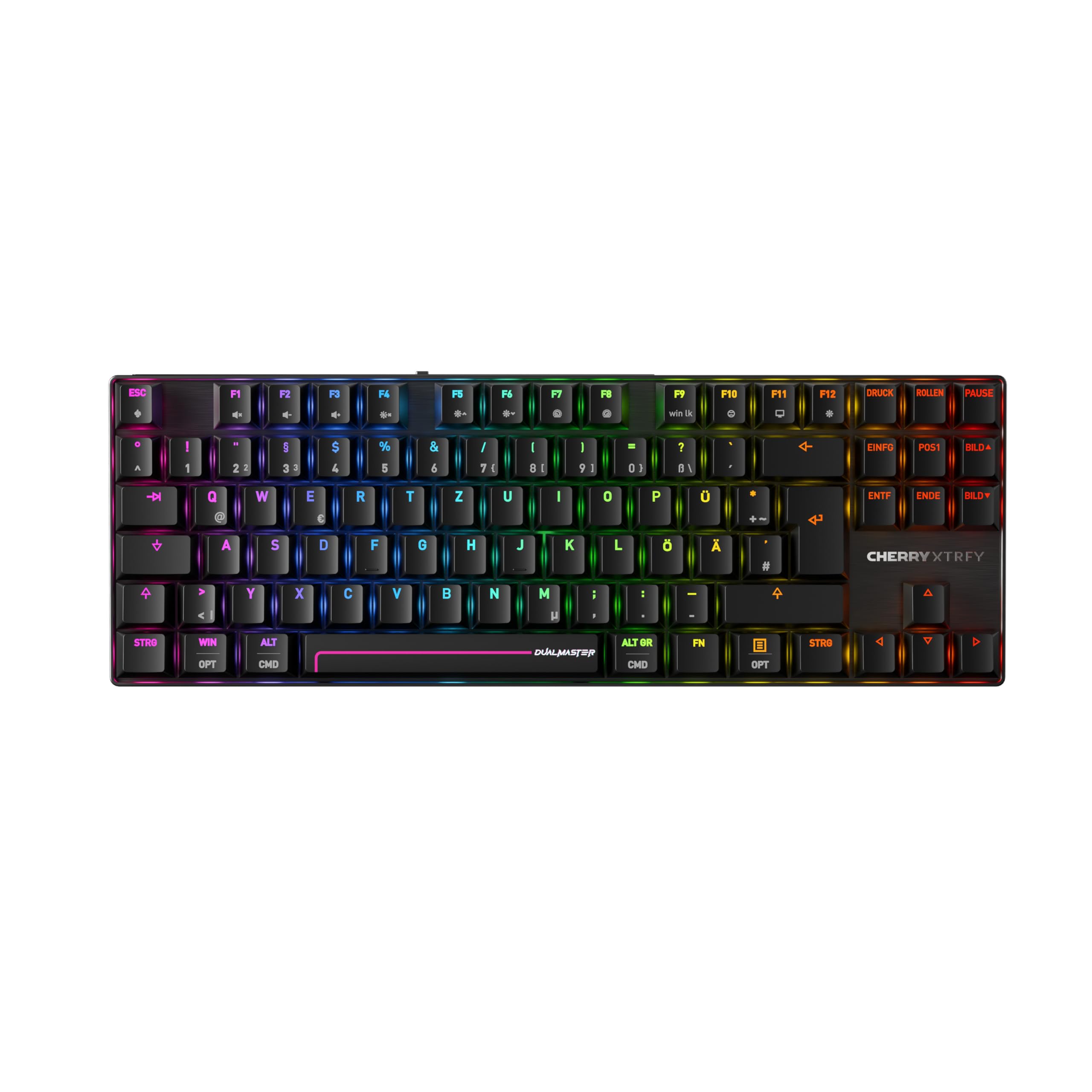 CHERRY XTRFY MX 8.2 Pro TMR Wireless - Magnetisch-Mechanische TKL-Gaming-Tastatur, Anpassbare CHERRY MK CRYSTAL TMR Switches, PBT, Hot-Swap, RapidTrigger, SnapKey/SOCD, 8KHz, DE Layout QWERTZ, Schwarz