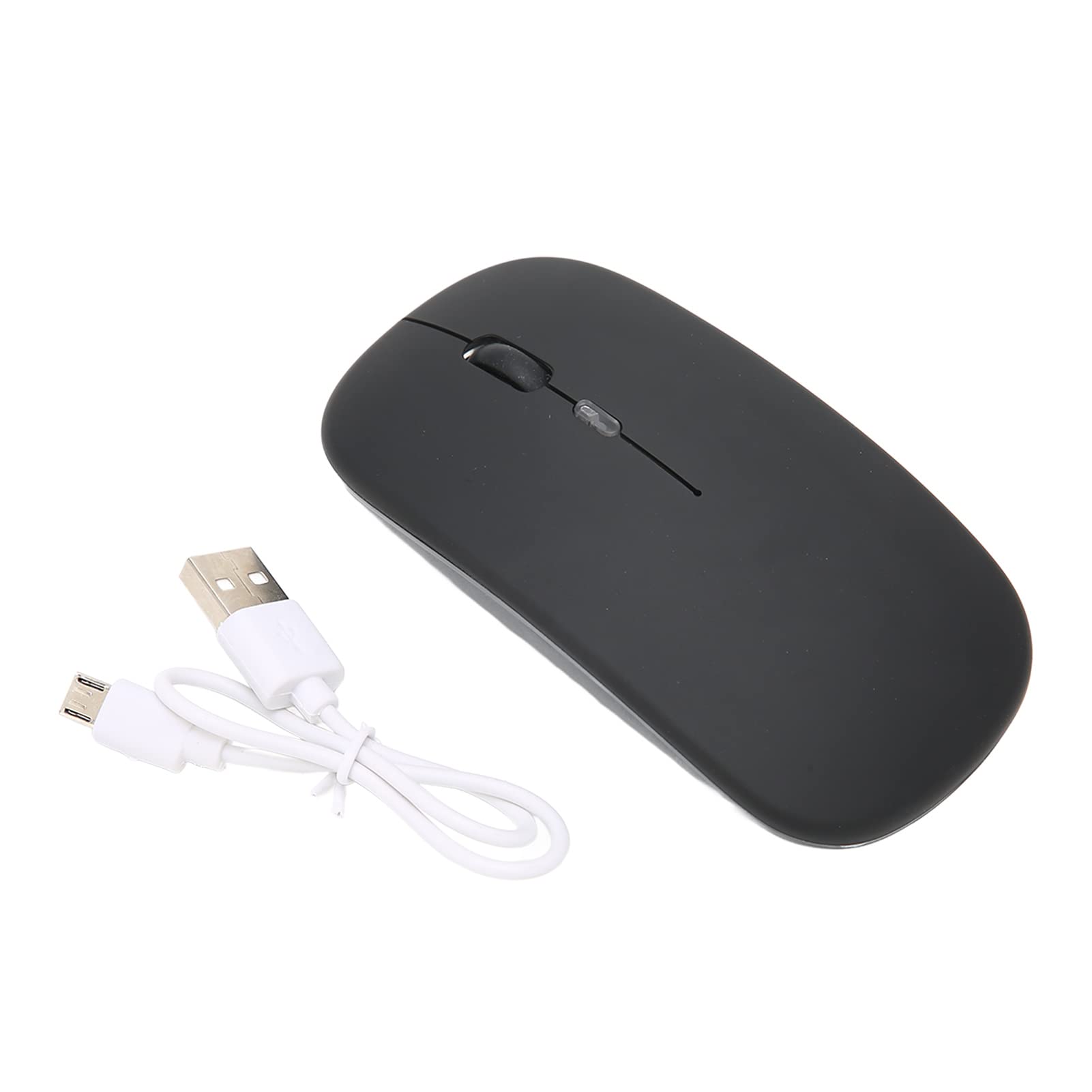 2,4 G Ultradünne Kabellose Gaming-Maus mit Farbiger Hintergrundbeleuchtung für Laptop, Büro, Reisen, ABS-Material (Schwarz)