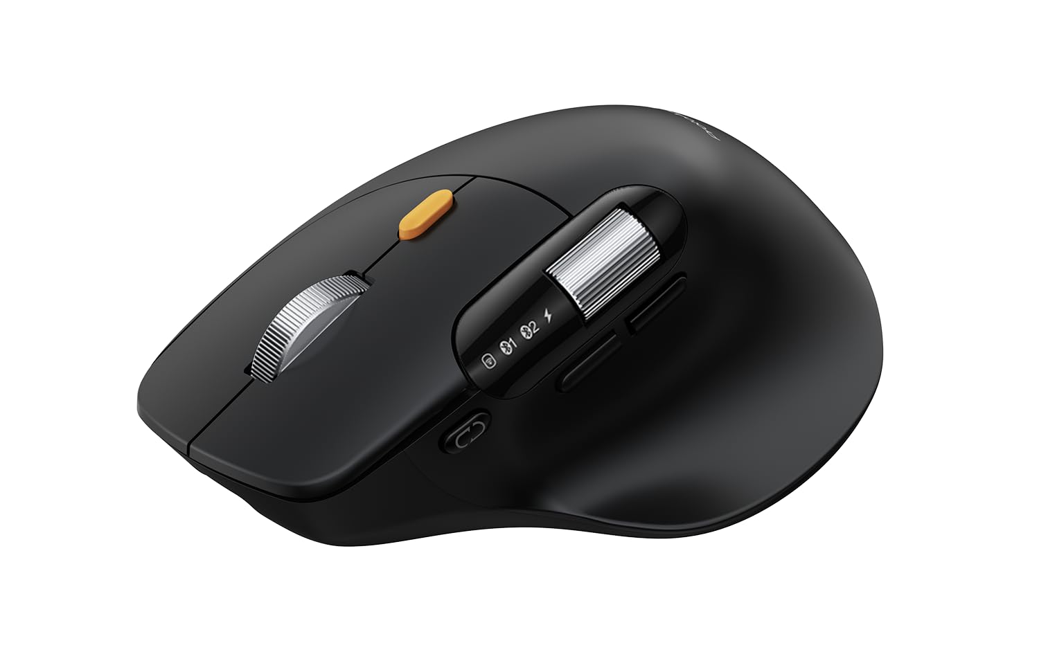 ProtoArc EM25 Ergonomische Maus mit Schnelles Scrollen, 2.4G Kabellos + 2*Bluetooth Wiederaufladbare Mouse, Seitliches Mausrad, Anpassbare Schaltflächen, 8K DPI, für Windows/Mac/Android - Schwarz