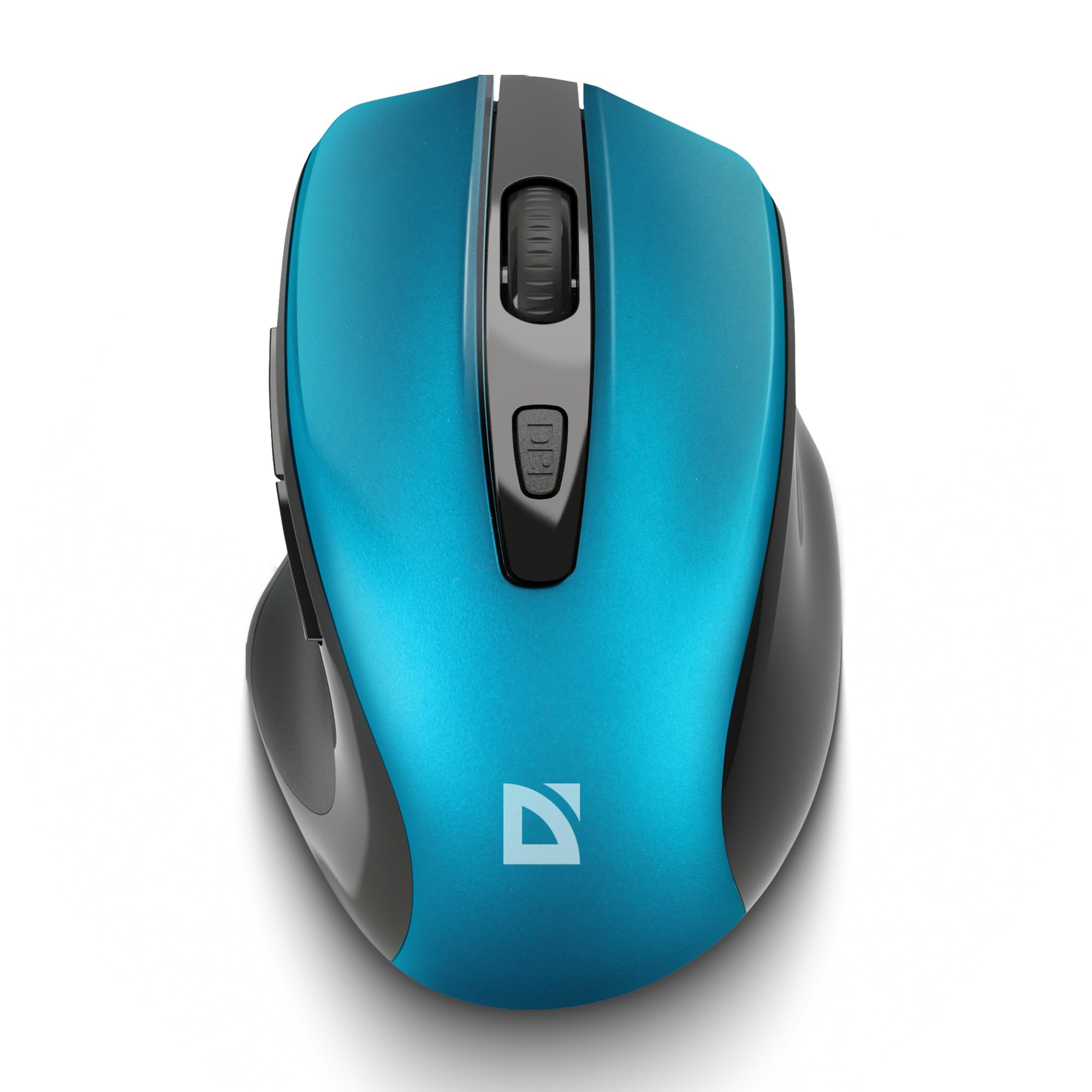 Defender Prime MB-053 – Kabellose Ergonomische Maus, Silent Click, 6 Tasten, 1600 DPI, PixArt Sensor, Büro Maus für PC Laptop (Türkis)
