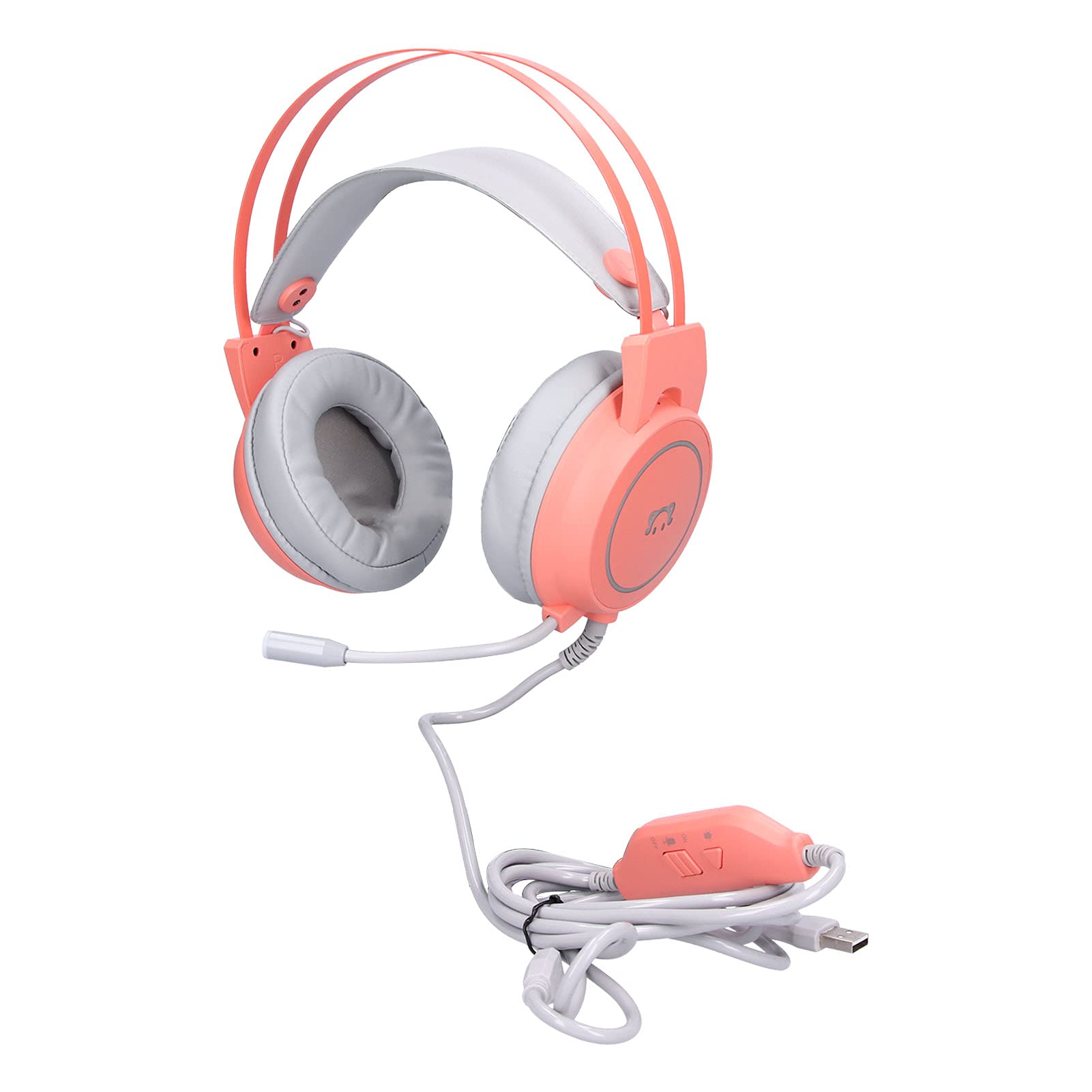 Gaming-Headset mit Mikrofon, PC-Gaming-Kopfhörer, komfortabler Surround-Stereo-Sound, leichtes RGB-Headset, omnidirektional verstellbares Mikrofon für Computerspiele und Streams (Rosa)