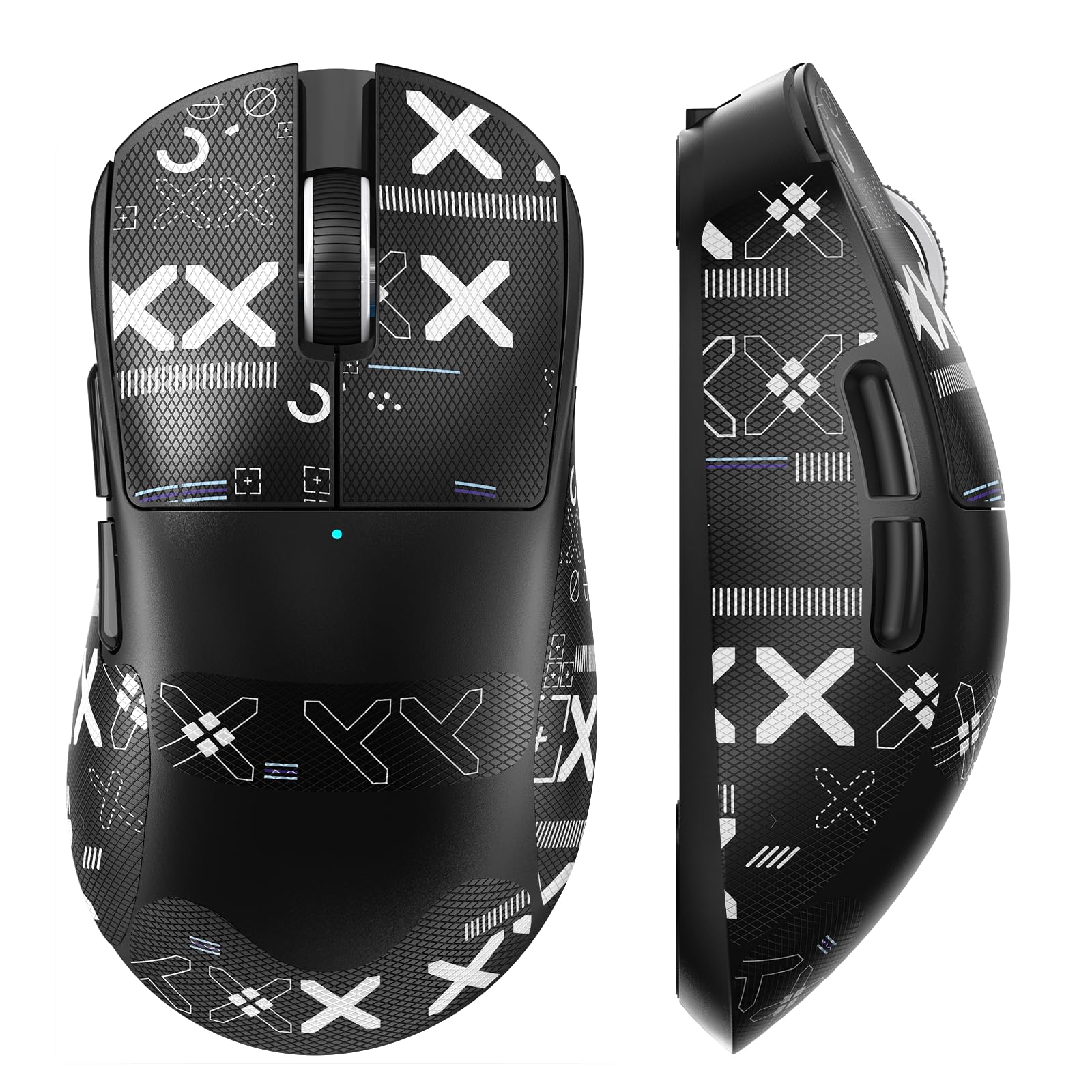 MAGIC-REFINER X2 Kabellose Gaming-Maus, 24000 DPI, PAW3311, Ergonomisch für Rechtshänder, BK52820 MCU, 69g Superlight, 500-mAh-Akku, Bluetooth/2.4G/Kabelgebundene, Griptape-Set, PC/Mac, Schwarz
