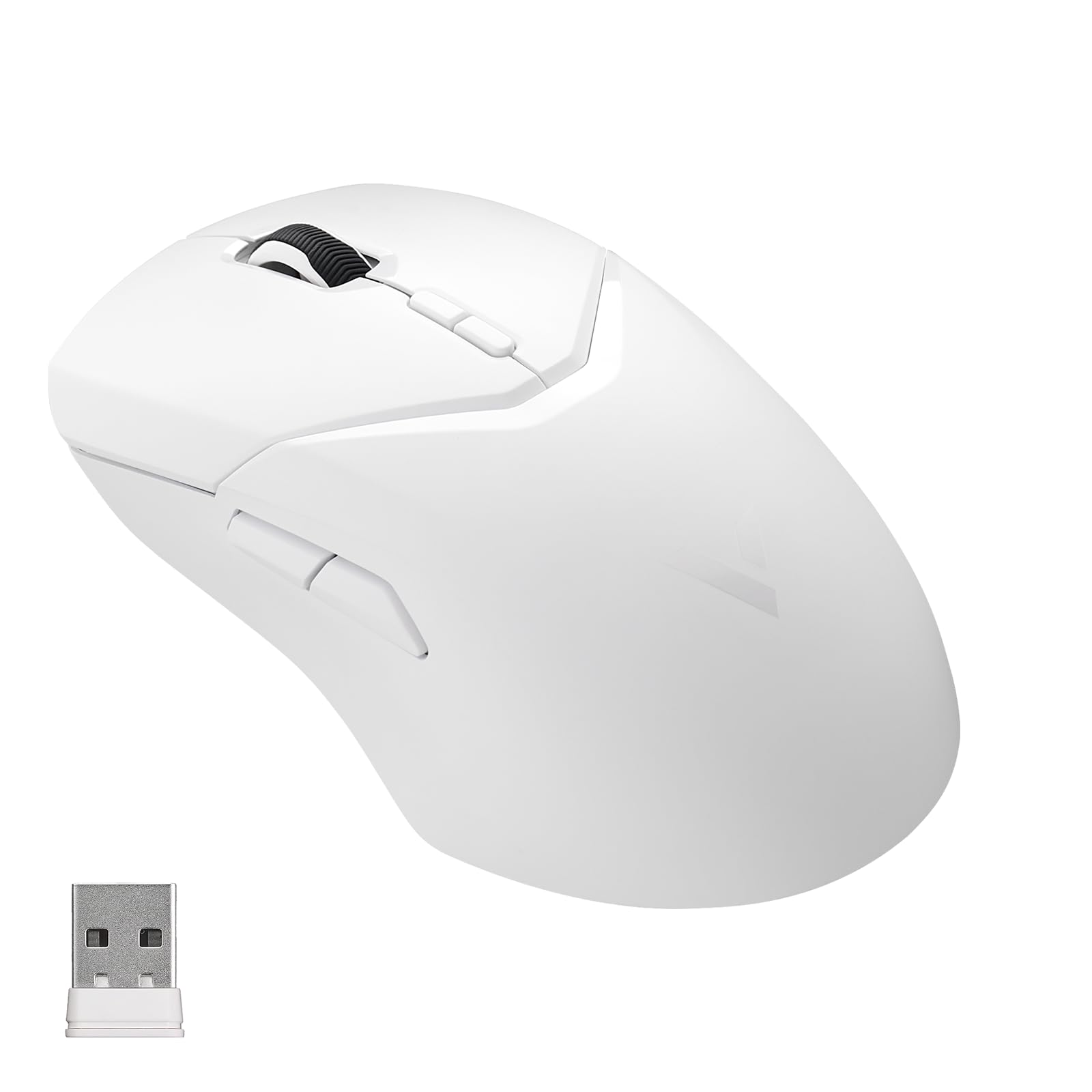 Rapoo VT9Pro Kabellose Gaming-Maus mit PAW 3398 Sensor, 26000 DPI, 1 ms Reaktionszeit, 10 programmierbare Tasten, 160 Stunden Akkulaufzeit, Leichtgewicht, Integrierter Speicher-Weiß