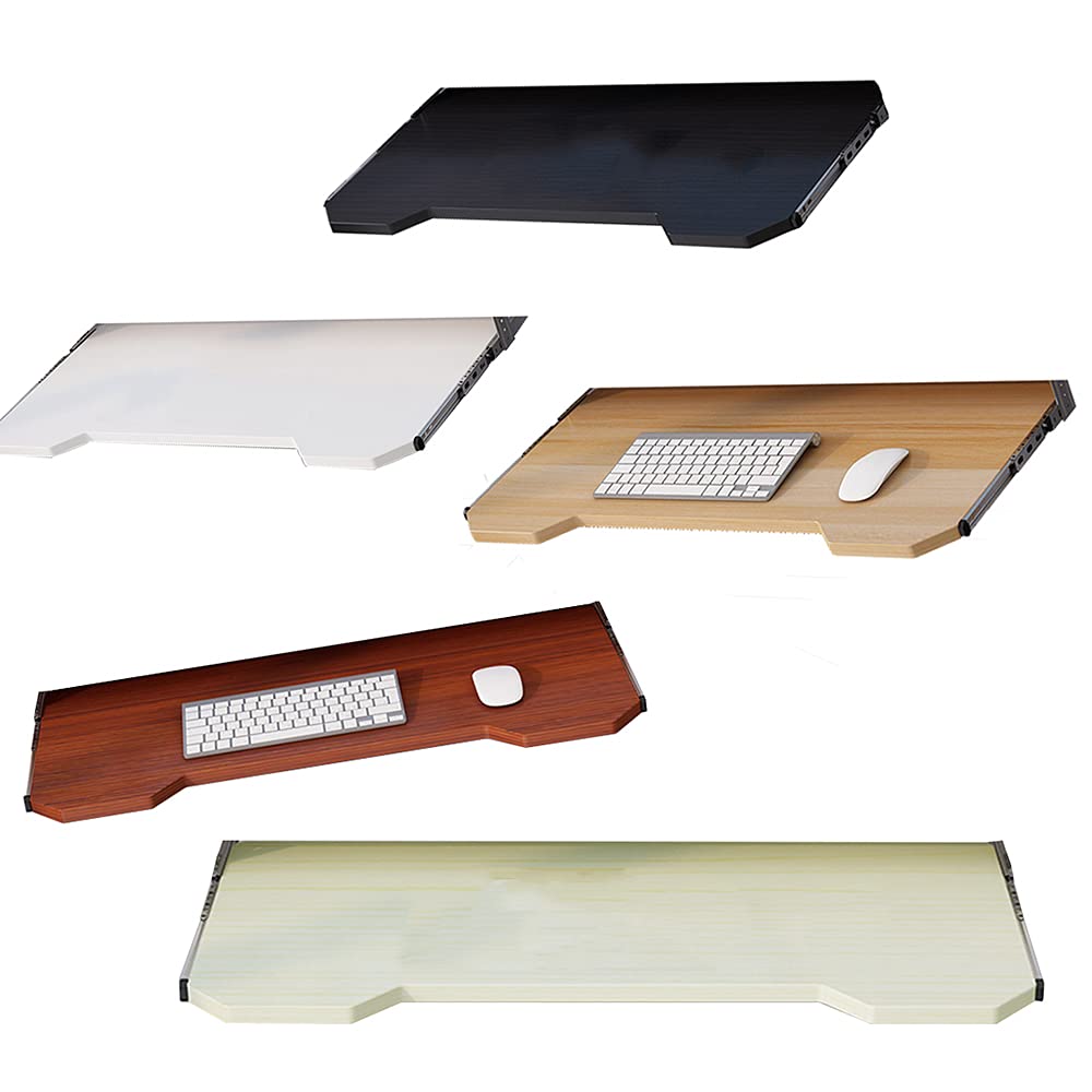 Großes Tastatur- und Maus-Tablett für den Schreibtisch, mit Schiebefunktion, Schwarz/Walnuss/Teak/Ahornfarben, ergonomische Plattformschublade für Heimbüro oder Gaming-Setup