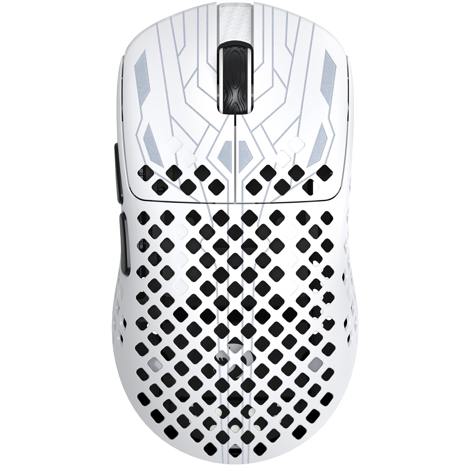 ATTACK SHARK MAMBASNAKE M2 Kohlefaser Funk Gaming - Maus, 41g Ultraleicht, PixArt PAW3395PRO Sensor, Bis 40000 DPI, 100M Klicks - Schalter, 2.4G/BT/USB - C Verkabelt, Für PC/Xbox/PS/Mac - Weiß