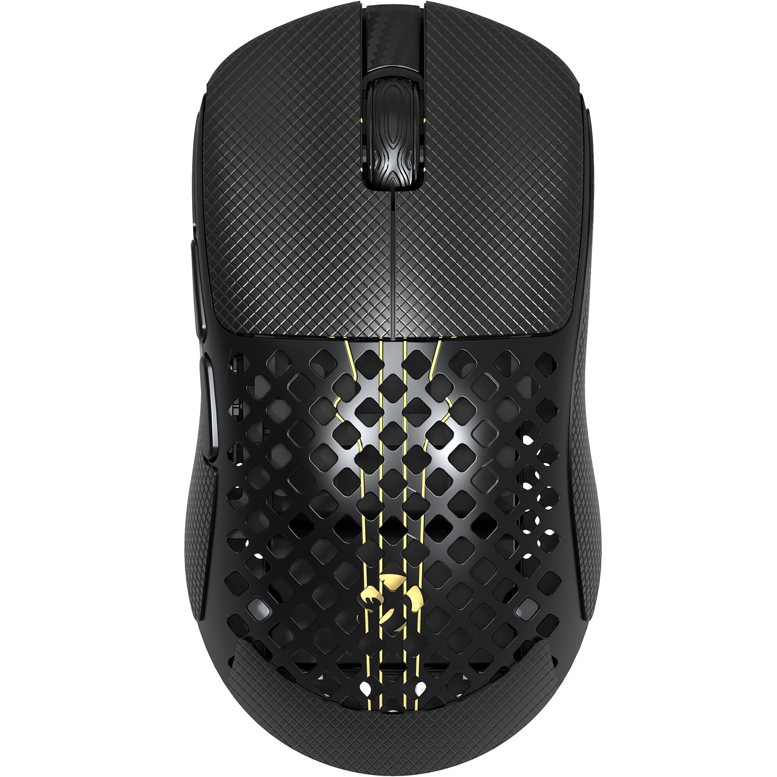 ATTACK SHARK MAMBASNAKE M2 Kohlefaser Funk Gaming - Maus, 41g Ultraleicht, PixArt PAW3395PRO Sensor, Bis 40000 DPI, 100M Klicks, 2.4G/BT/USB - C Wired, Für PC/Xbox/PS/Mac - Schwarz (Mit Griffband)
