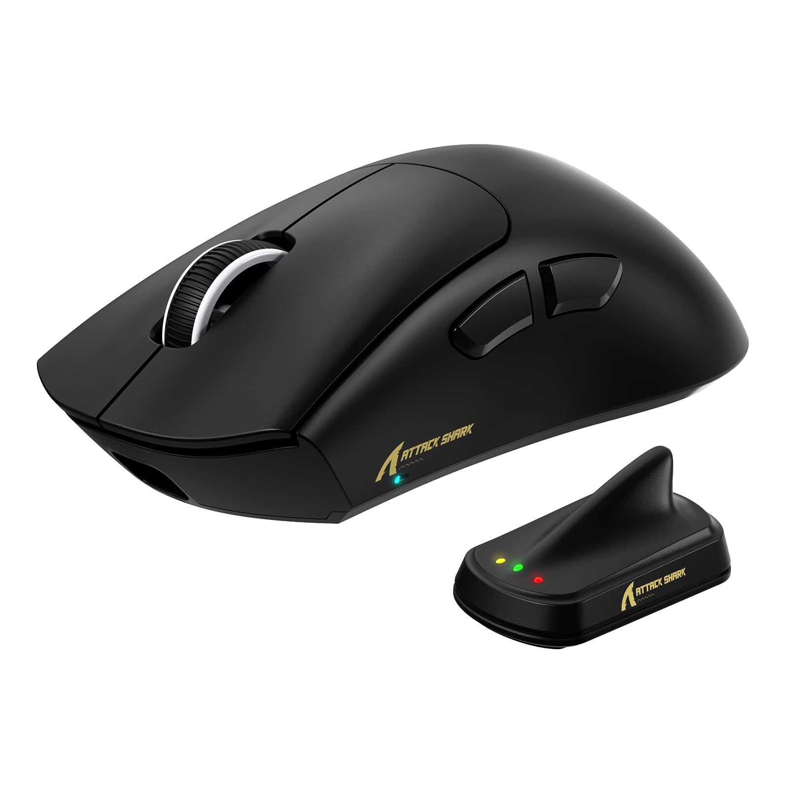 MAMBASNAKE x Attack Shark V8 Wireless Gaming Mouse, 59g Ultra-Lightweight, PAW3950MAX Sensor, Shark 8K Dongle, Tri-Mode (2.4G/Bluetooth/Wired), Right-Hand Ergonomic Design, Web-Based Software