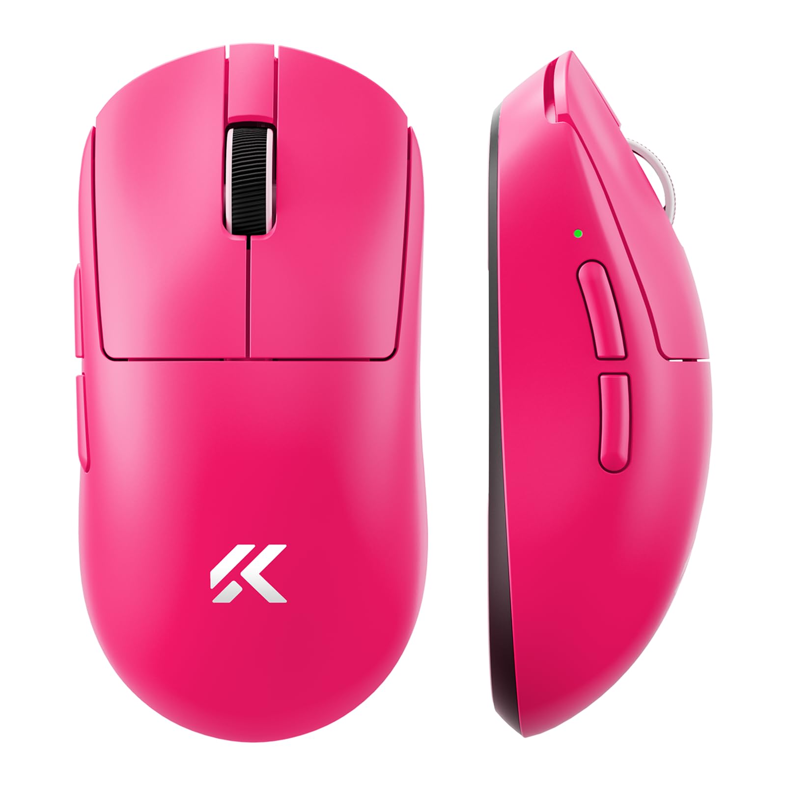 MCHOSE A7 V2 Pro Ultraleicht 59 g Kabellose Gaming-Maus, 26000 DPI Sensor, 8000 Hz Abtastrate, 650 IPS, Gaming-Maus mit BT 5.0, 2,4 GHz und Kabel, über 200 Stunden Akkulaufzeit, Rosenrot