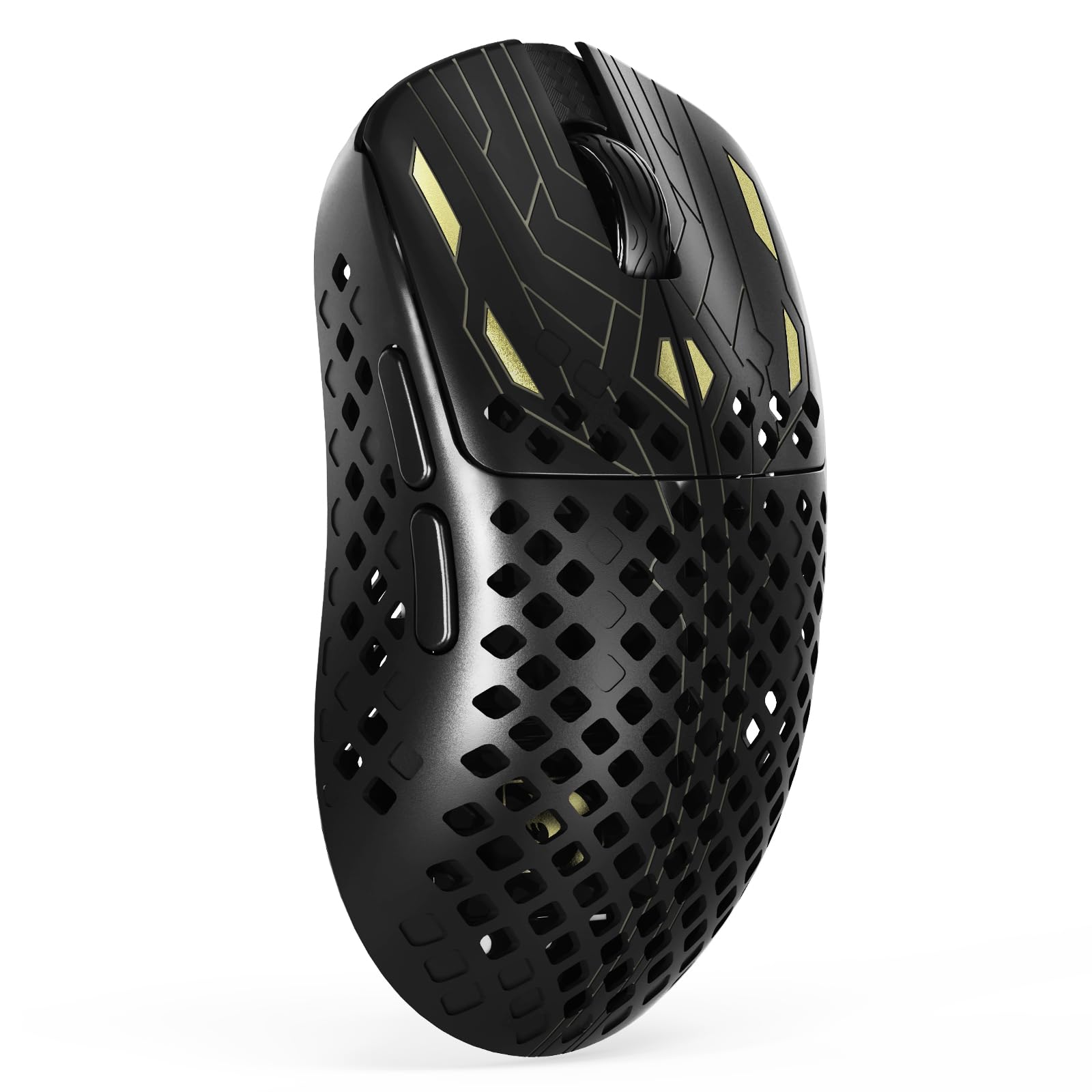 MAMBASNAKE M2 Carbonfaser Kabellose Gaming-Maus, 41g Superlight, 40000 DPI, PAW3395PRO-Sensor, BK52820-Chip, Ice-Feel-Beschichtung, BT/2.4G/Kabelgebundene, PTFE-Gleitfüße, PC/Mac, Schwarz