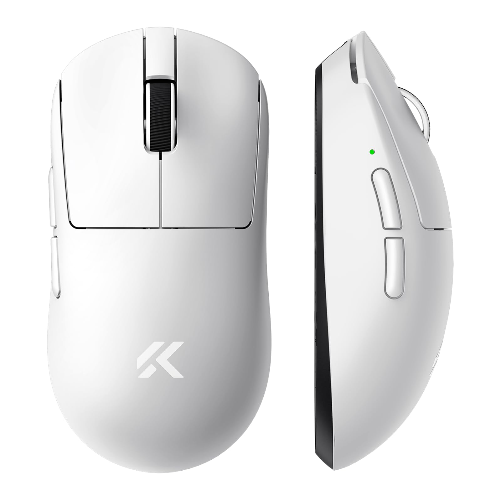 MCHOSE A7 V2 Pro Ultraleicht 59 g Kabellose Gaming-Maus, 26000 DPI Sensor, 8000 Hz Abtastrate, 650 IPS, Gaming-Maus mit BT 5.0, 2,4 GHz und Kabel, über 200 Stunden Akkulaufzeit, Weiß